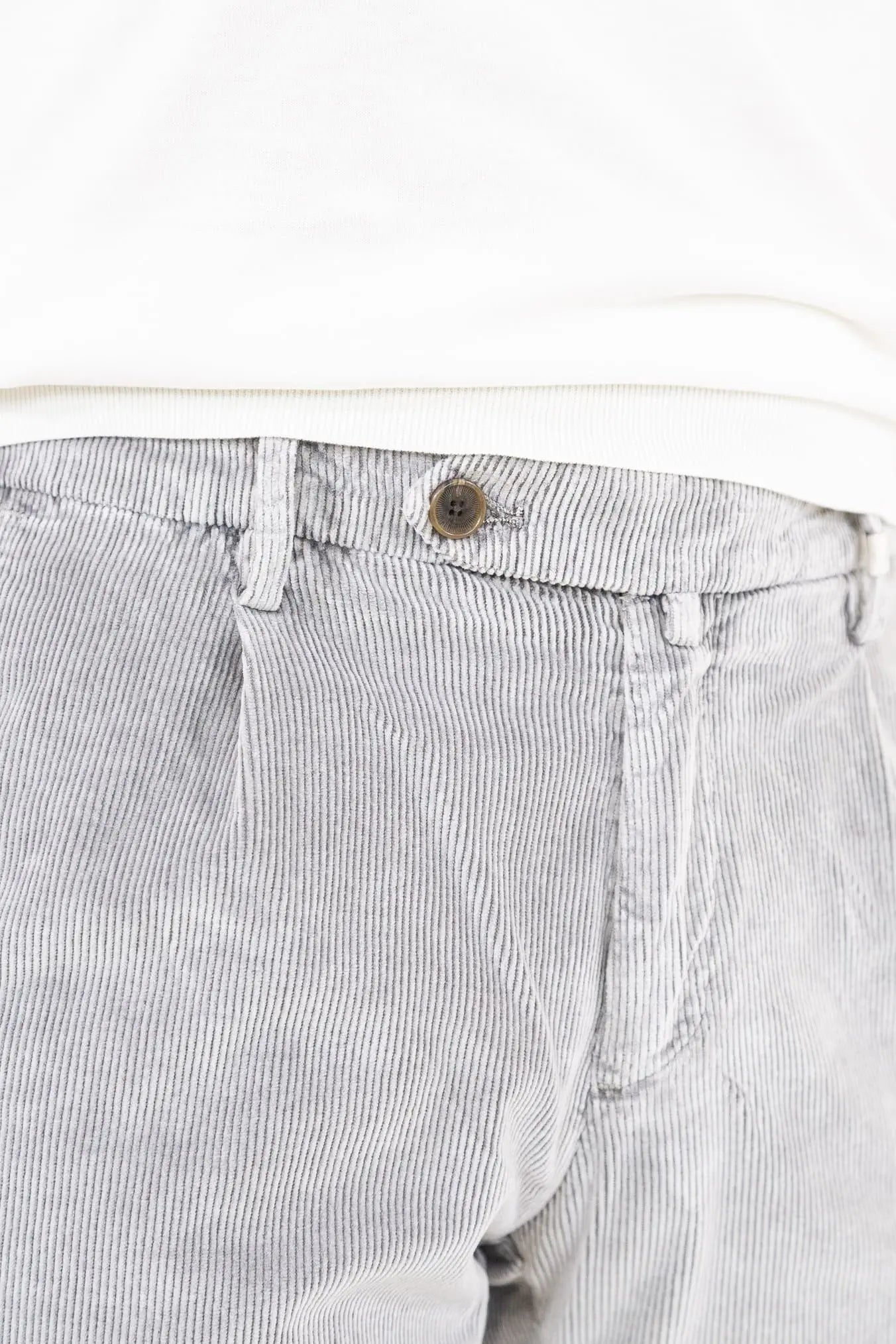Pantaloni Velluto Lavato Grigio Chiaro - Guarino Store