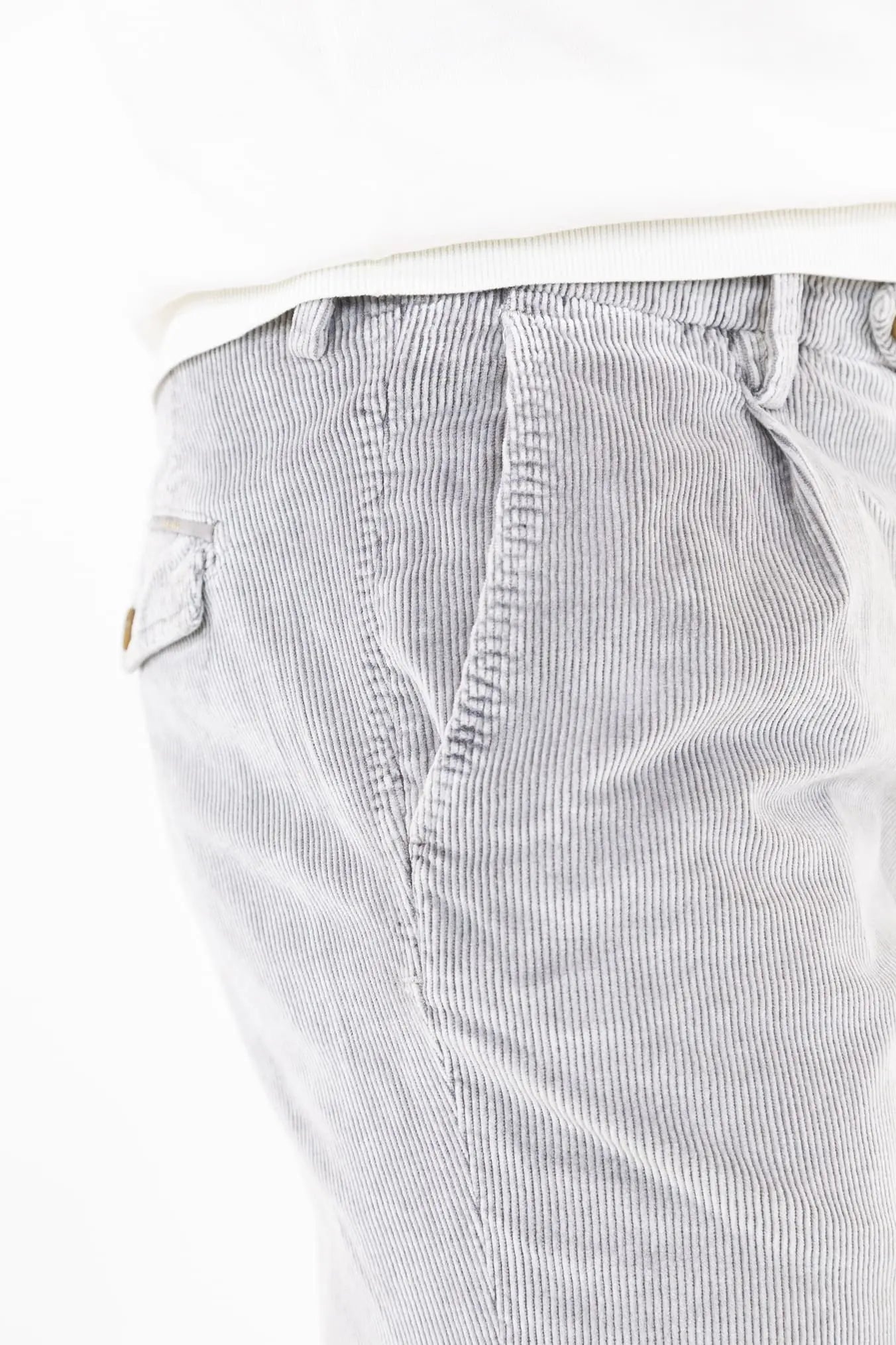 Pantaloni Velluto Lavato Grigio Chiaro - Guarino Store