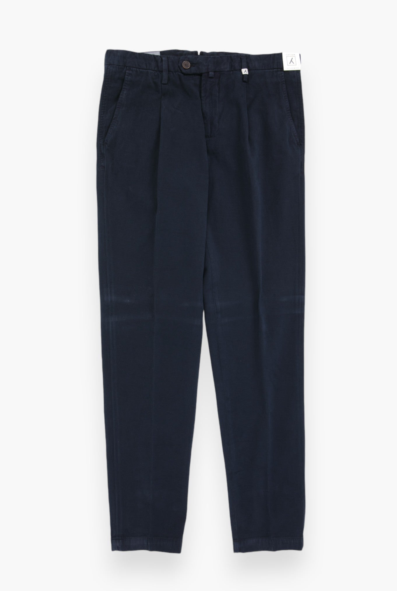 MYTHS Pantaloni Chino in Cotone e Cashmere Blu