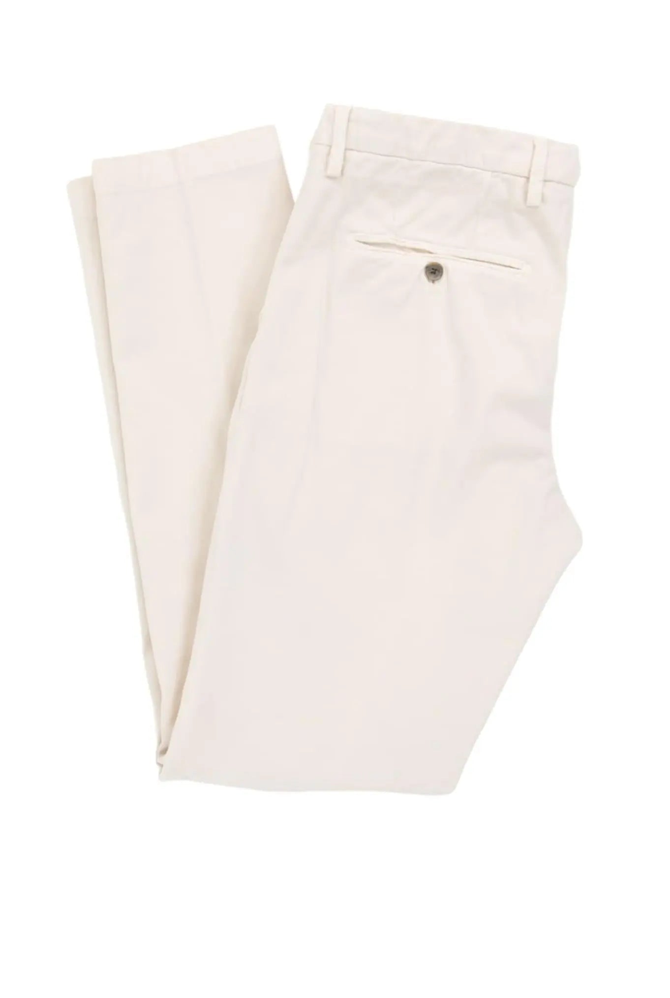 MYTHS Pantaloni Chino in Cotone e Cashmere Bianco Panna