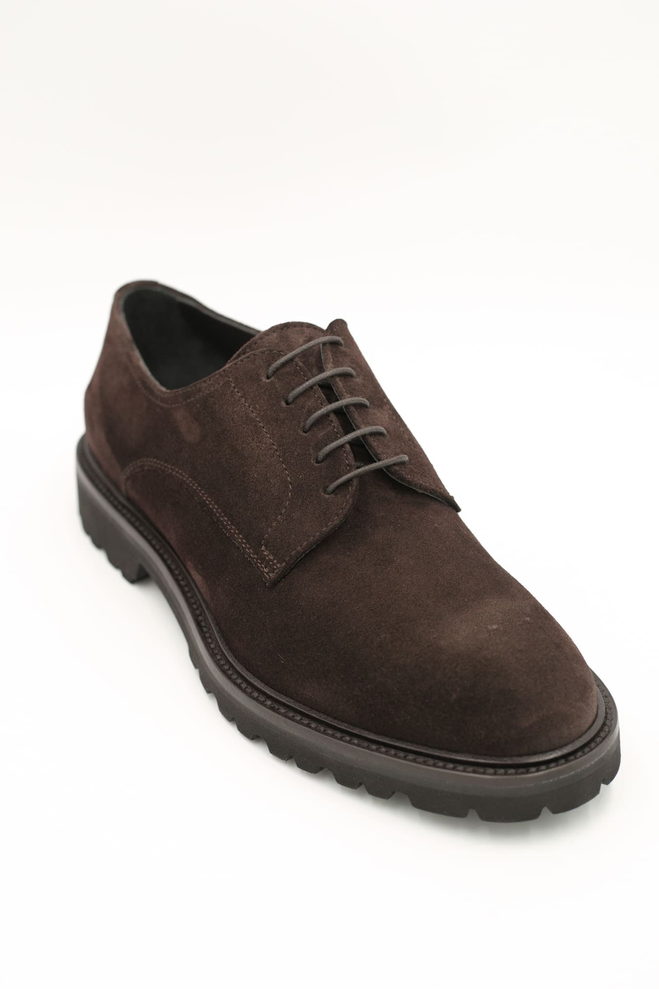 Scarpa Derby in Suede Testa di Moro - Guarino Store