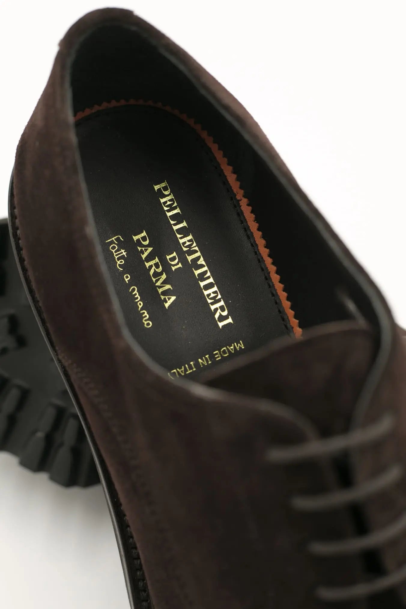 Scarpa Derby in Suede Testa di Moro - Guarino Store