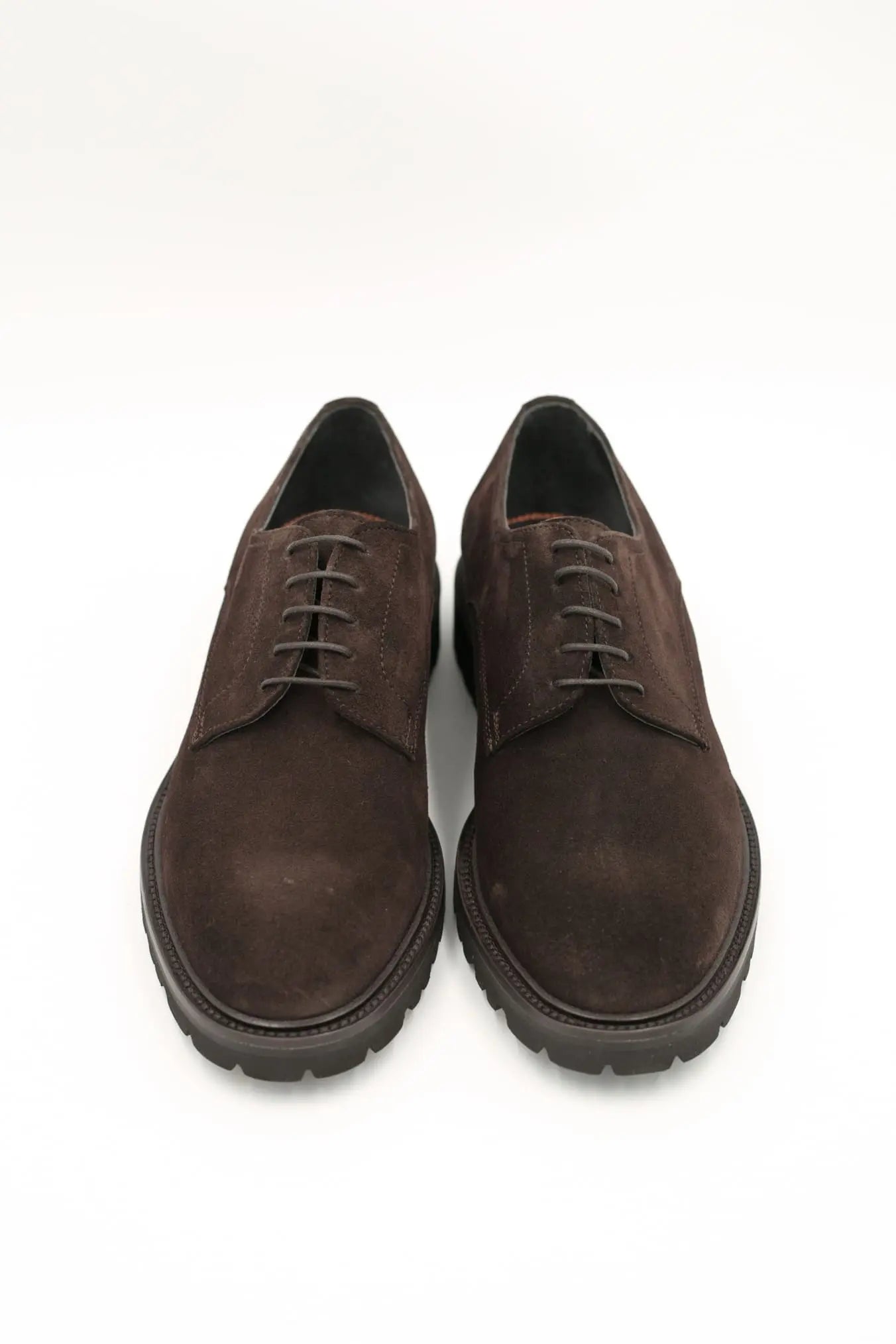 Scarpa Derby in Suede Testa di Moro - Guarino Store