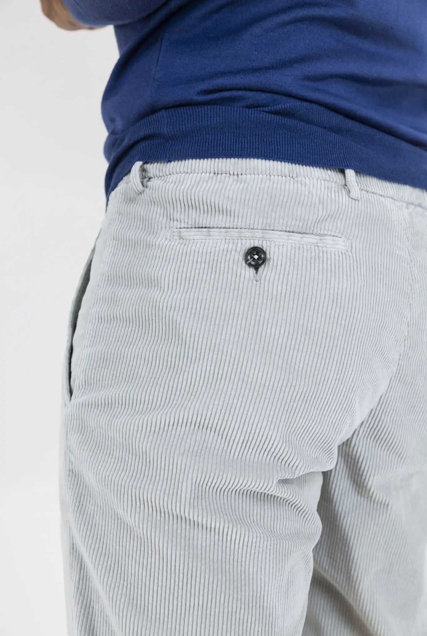 MARCO PESCAROLO Pantaloni Velluto Coulisse Removibile Ghiaccio - Guarino Store