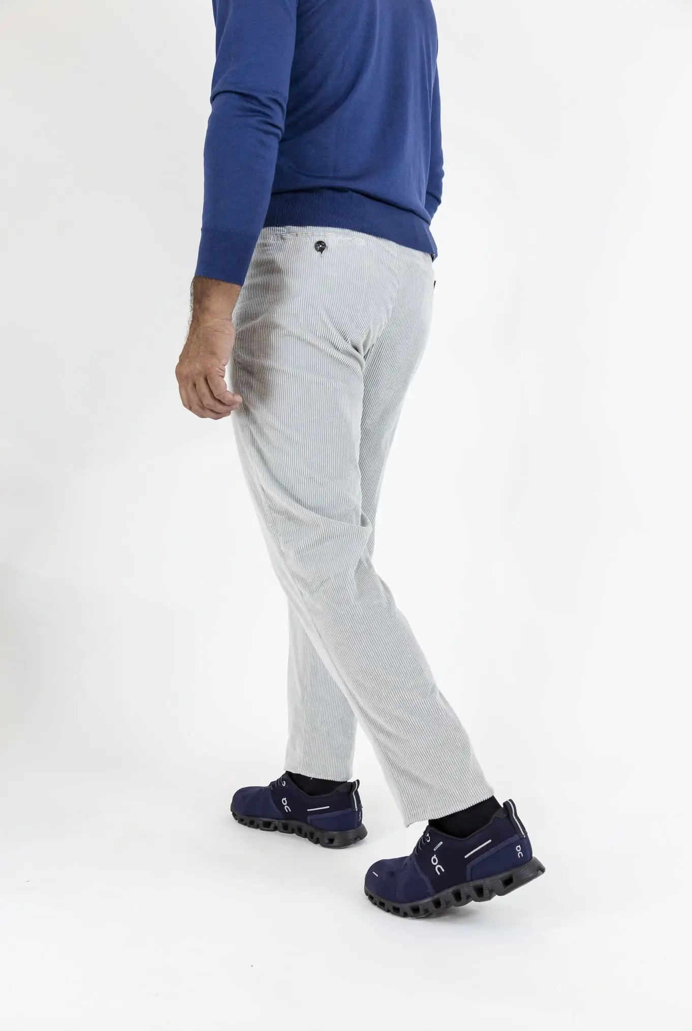 MARCO PESCAROLO Pantaloni Velluto Coulisse Removibile Ghiaccio - Guarino Store