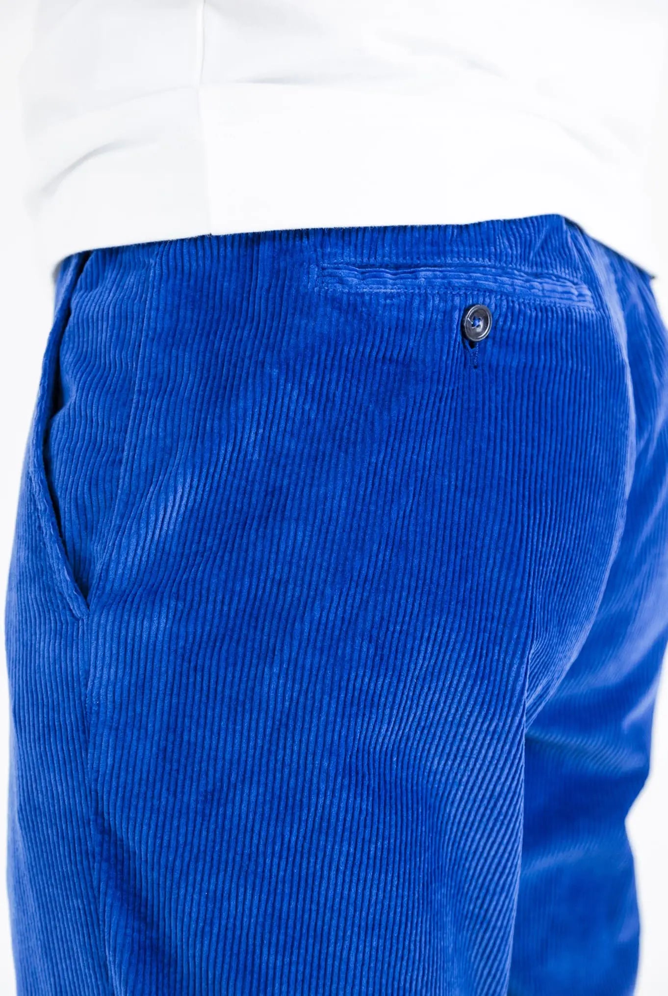 MARCO PESCAROLO Pantaloni Velluto Coulisse Removibile Bluette - Guarino Store