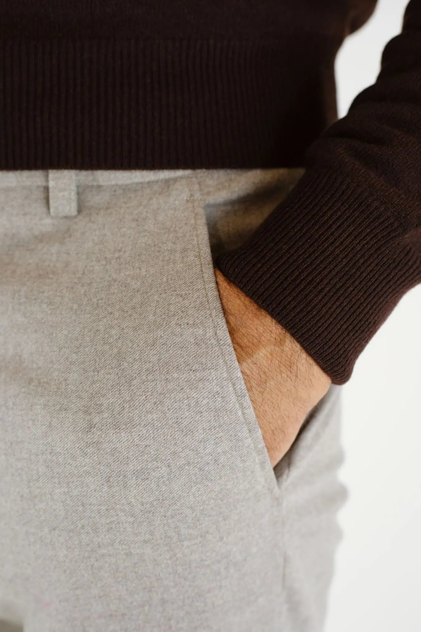 Pantaloni Coulisse Lana Cashmere Beige - Guarino Store