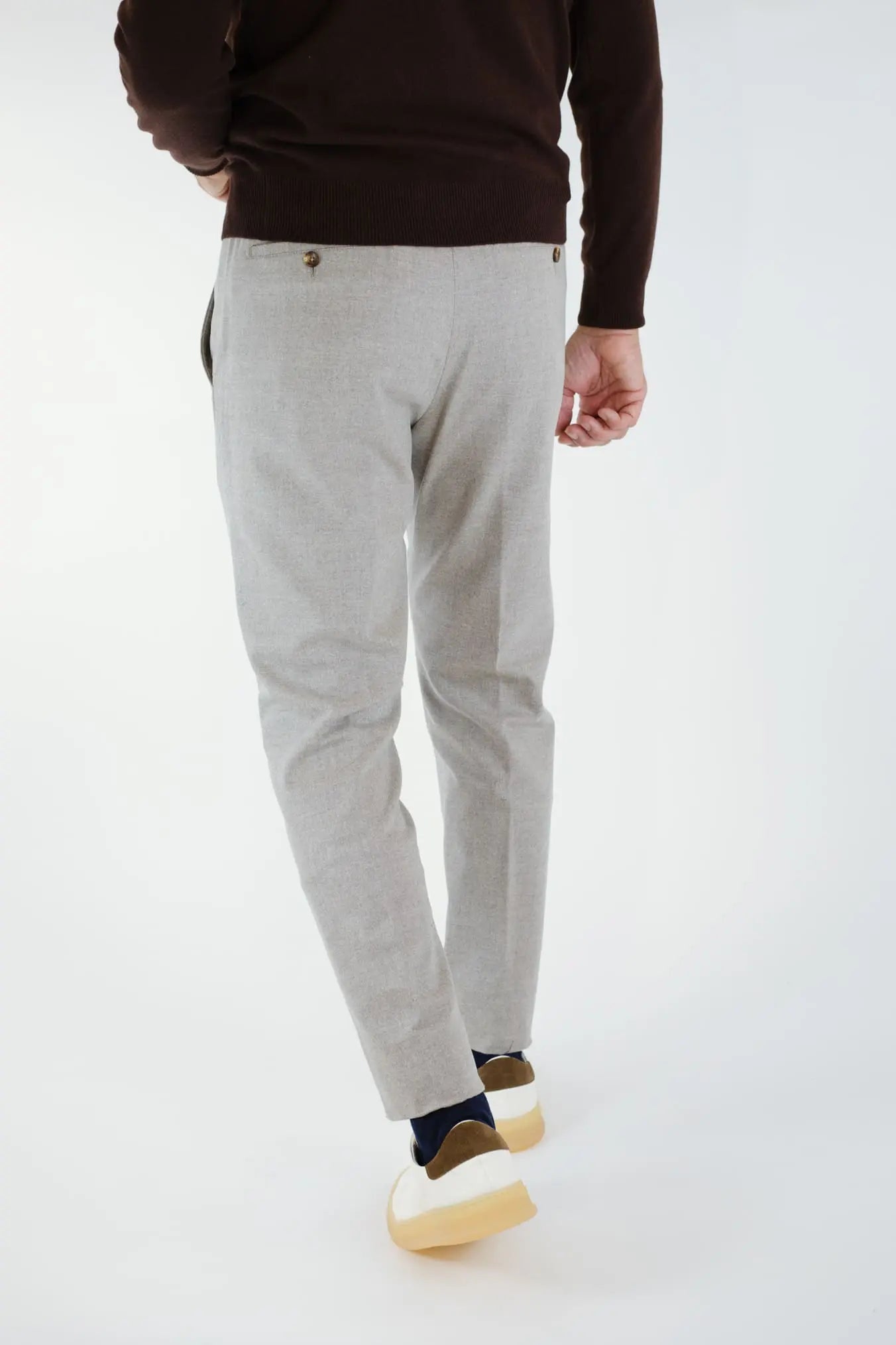 Pantaloni Coulisse Lana Cashmere Beige - Guarino Store
