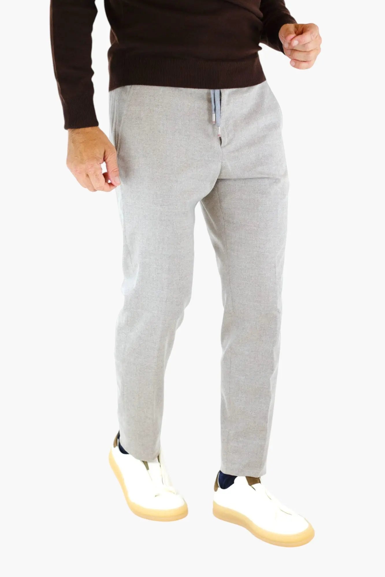 Pantaloni Coulisse Lana Cashmere Beige - Guarino Store