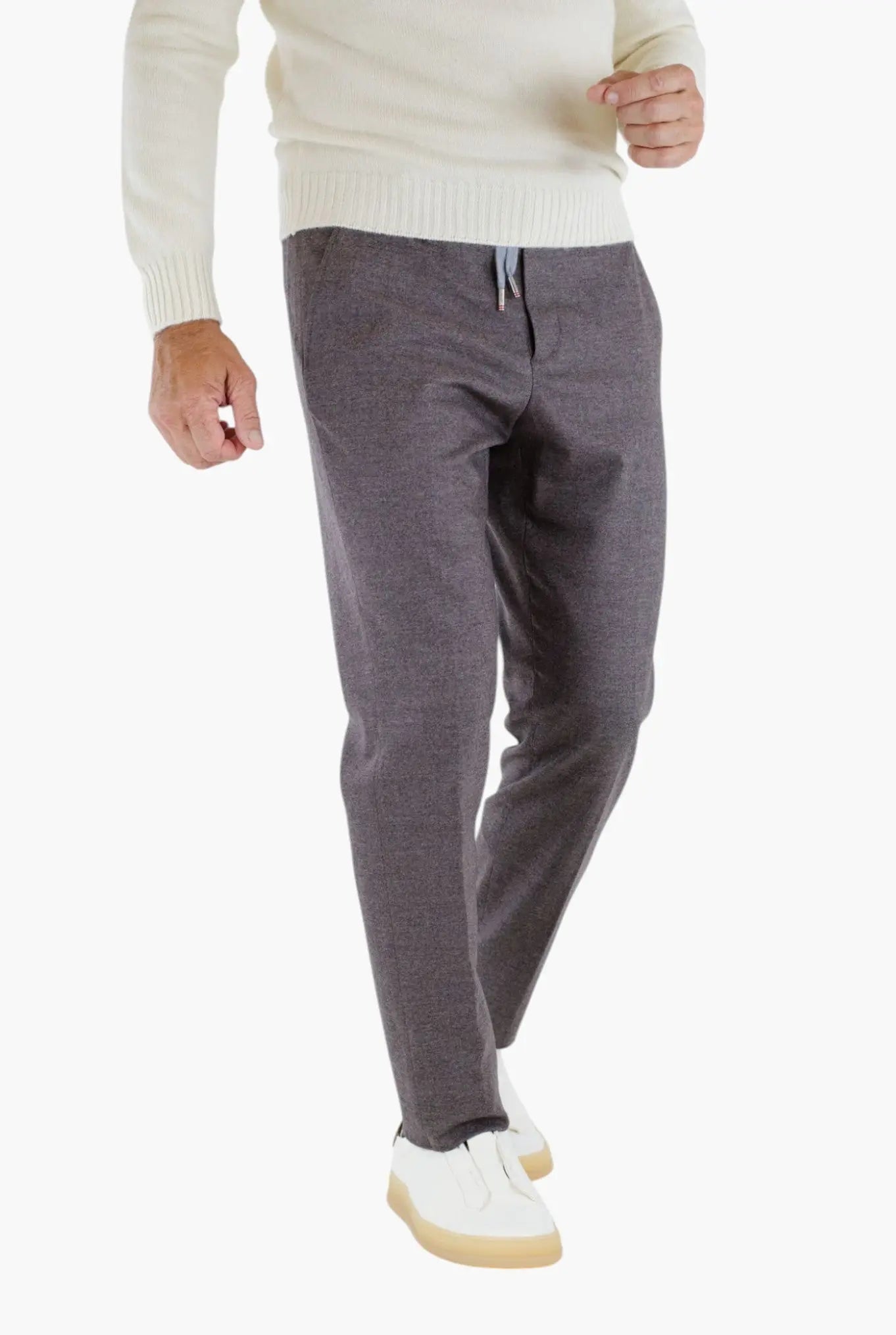 Pantaloni Coulisse Lana Cashmere Tortora - Guarino Store