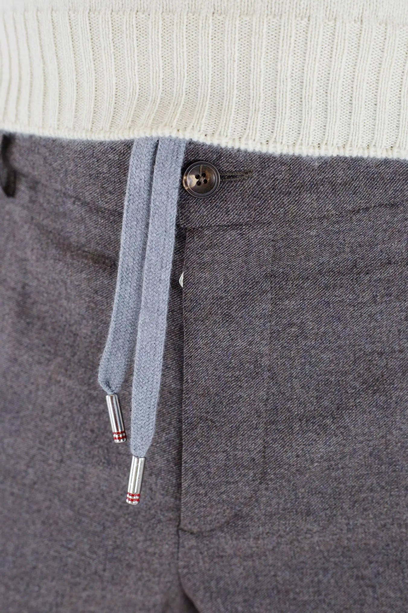 Pantaloni Coulisse Lana Cashmere Tortora - Guarino Store