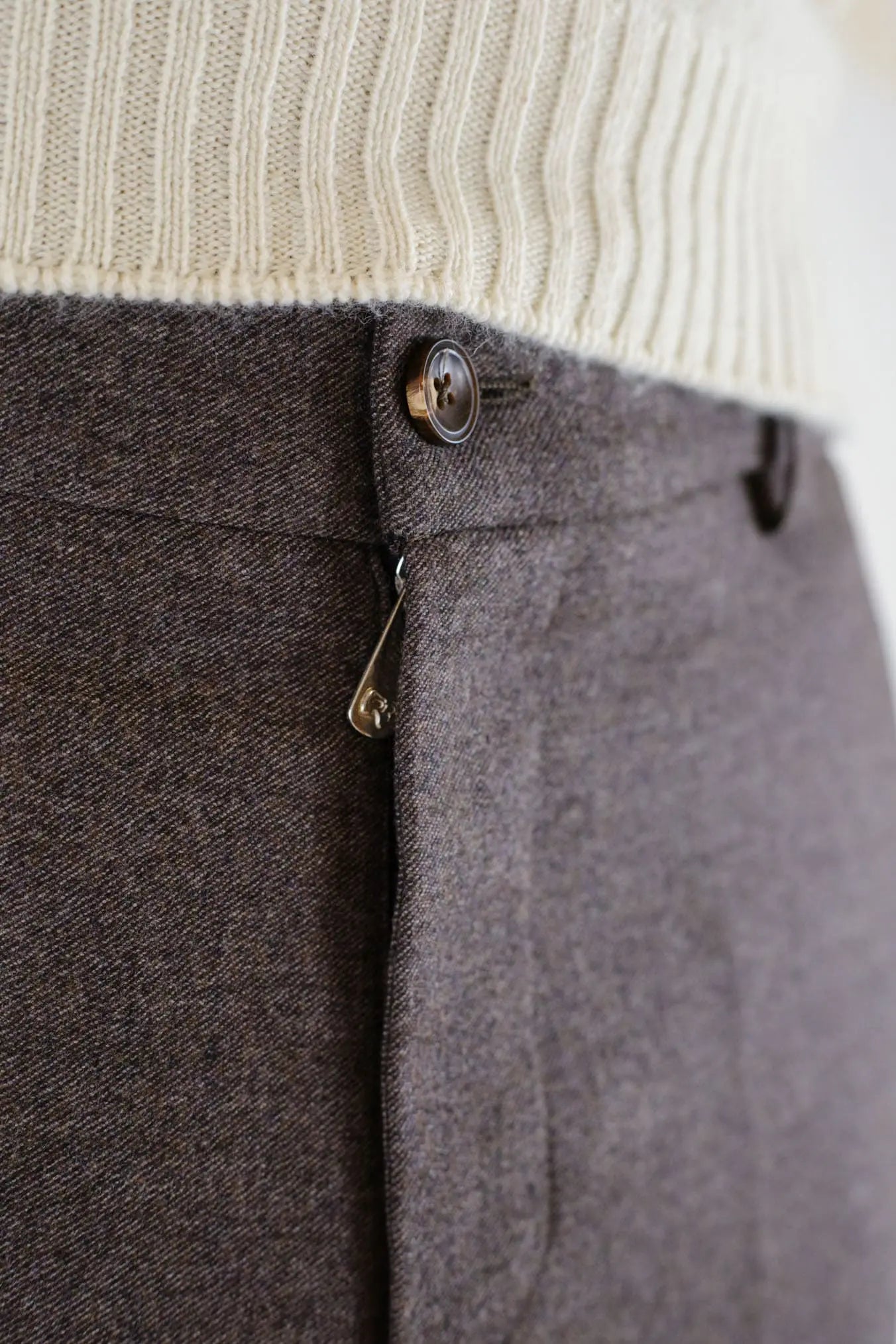 Pantaloni Coulisse Lana Cashmere Tortora - Guarino Store