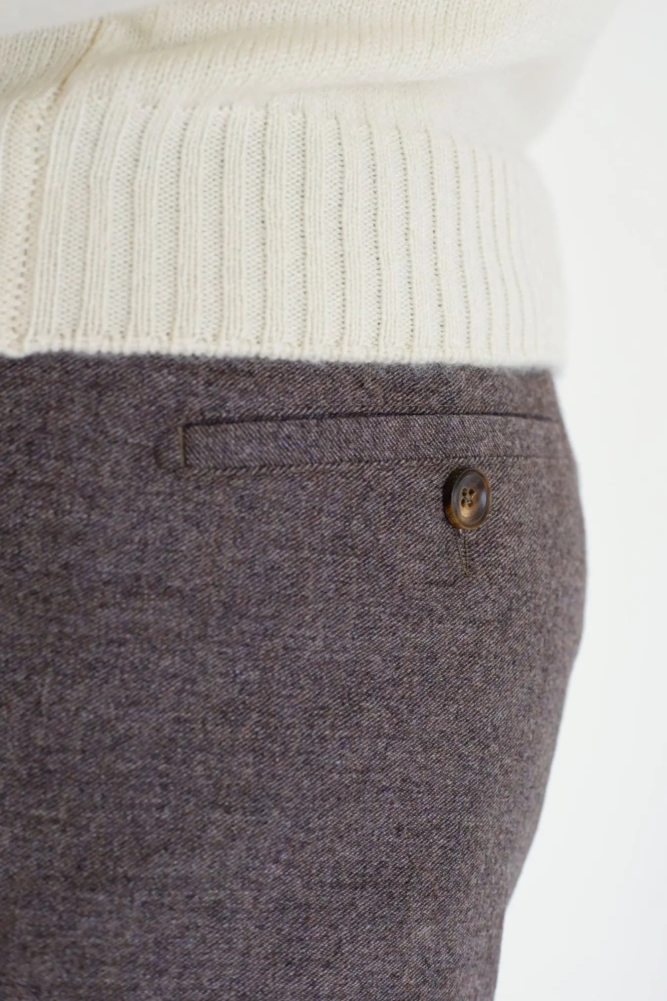 Pantaloni Coulisse Lana Cashmere Tortora - Guarino Store