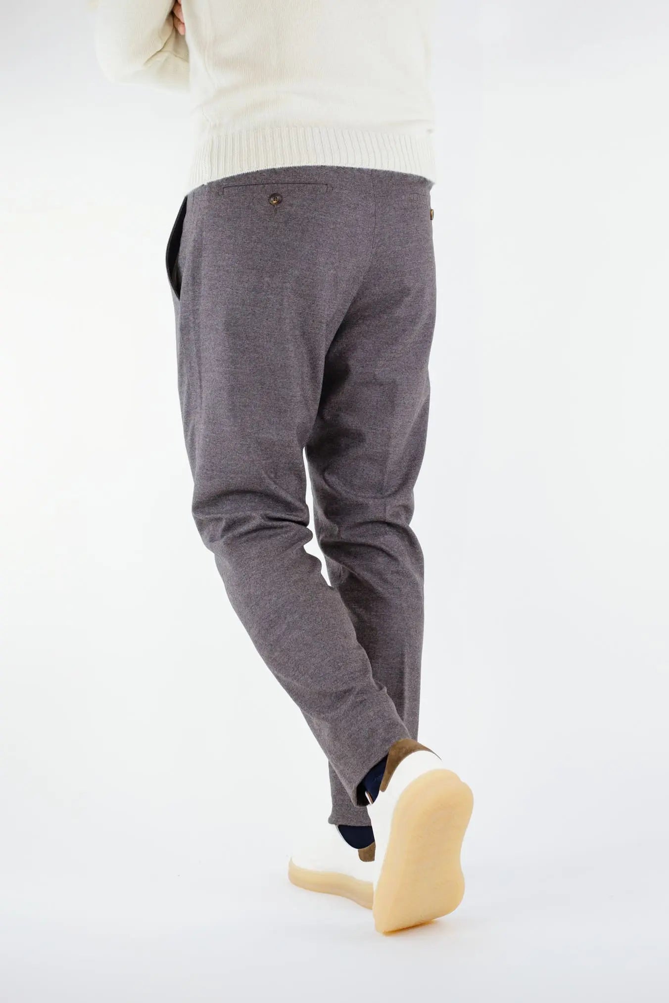 Pantaloni Coulisse Lana Cashmere Tortora - Guarino Store
