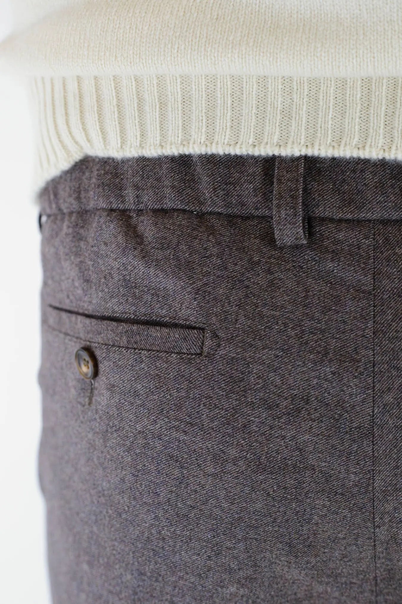 Pantaloni Coulisse Lana Cashmere Tortora - Guarino Store