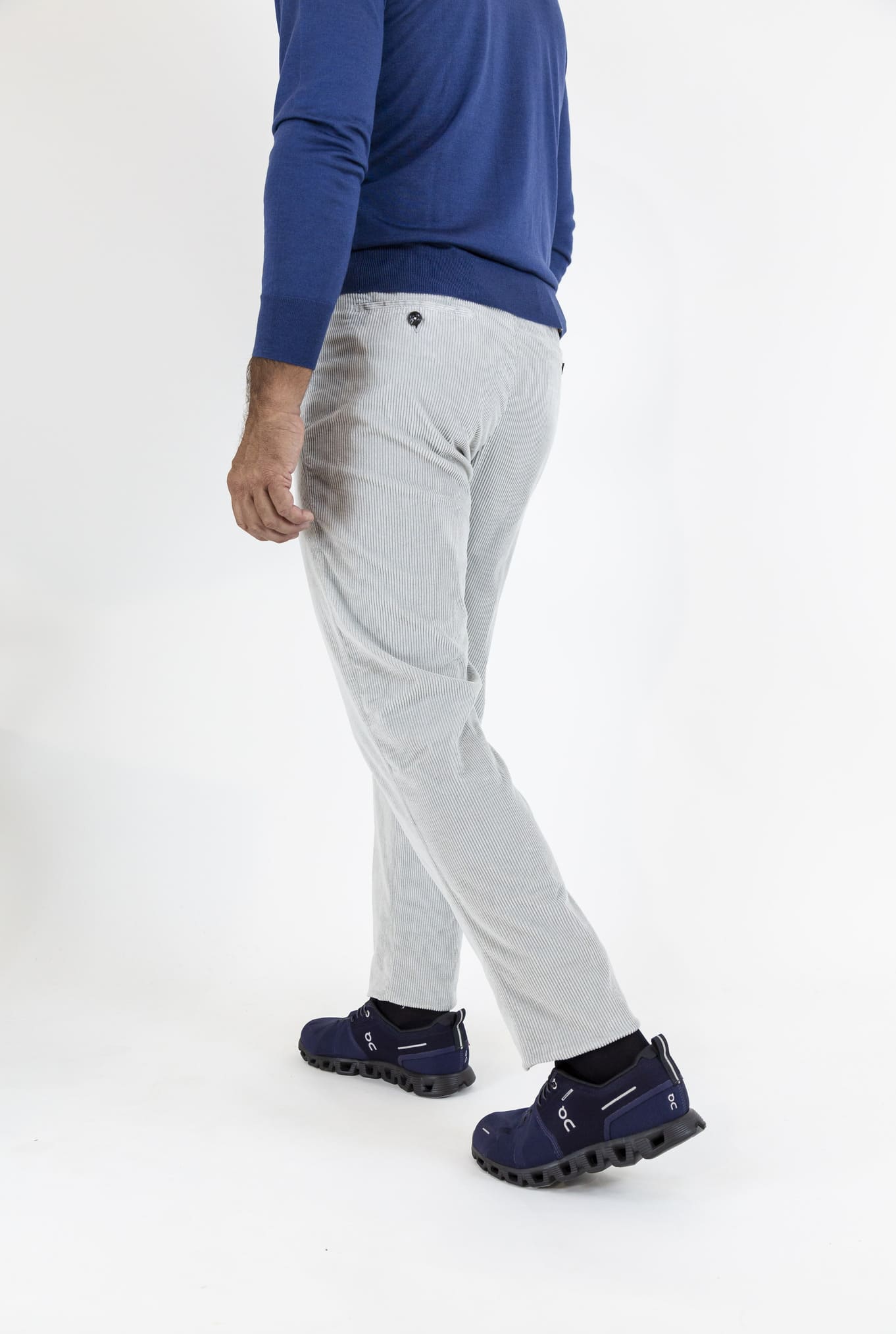 PESCAROLO Pantaloni Velluto Coulisse Removibile Grigio