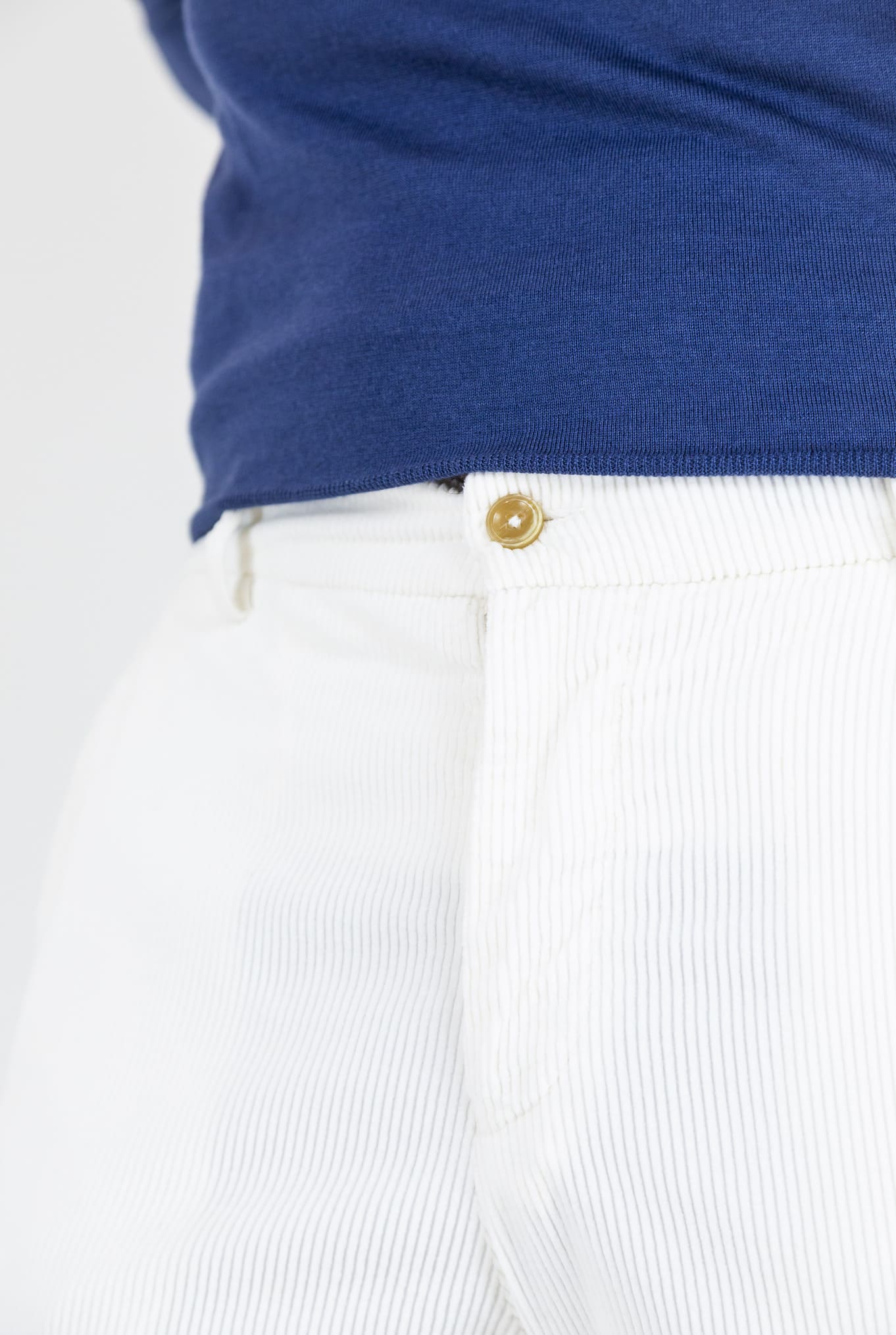 PESCAROLO Pantaloni Velluto Coulisse Removibile Bianco