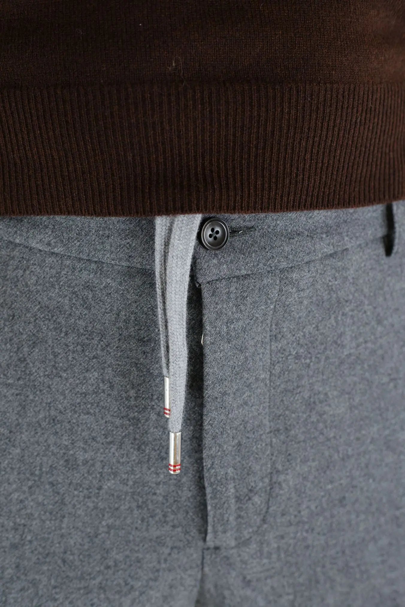 Pantaloni Cashmere con Coulisse Grigio - Guarino Store