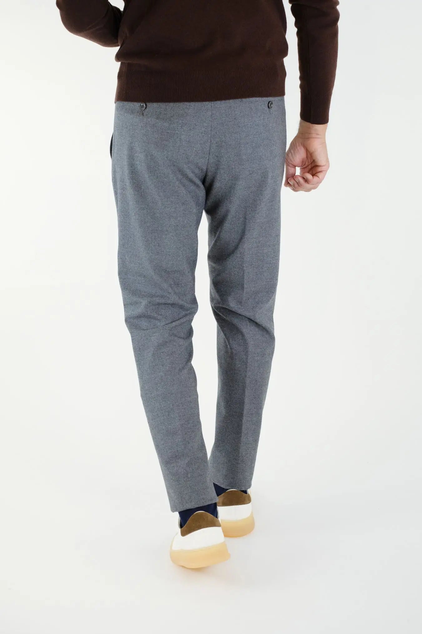 Pantaloni Cashmere con Coulisse Grigio - Guarino Store