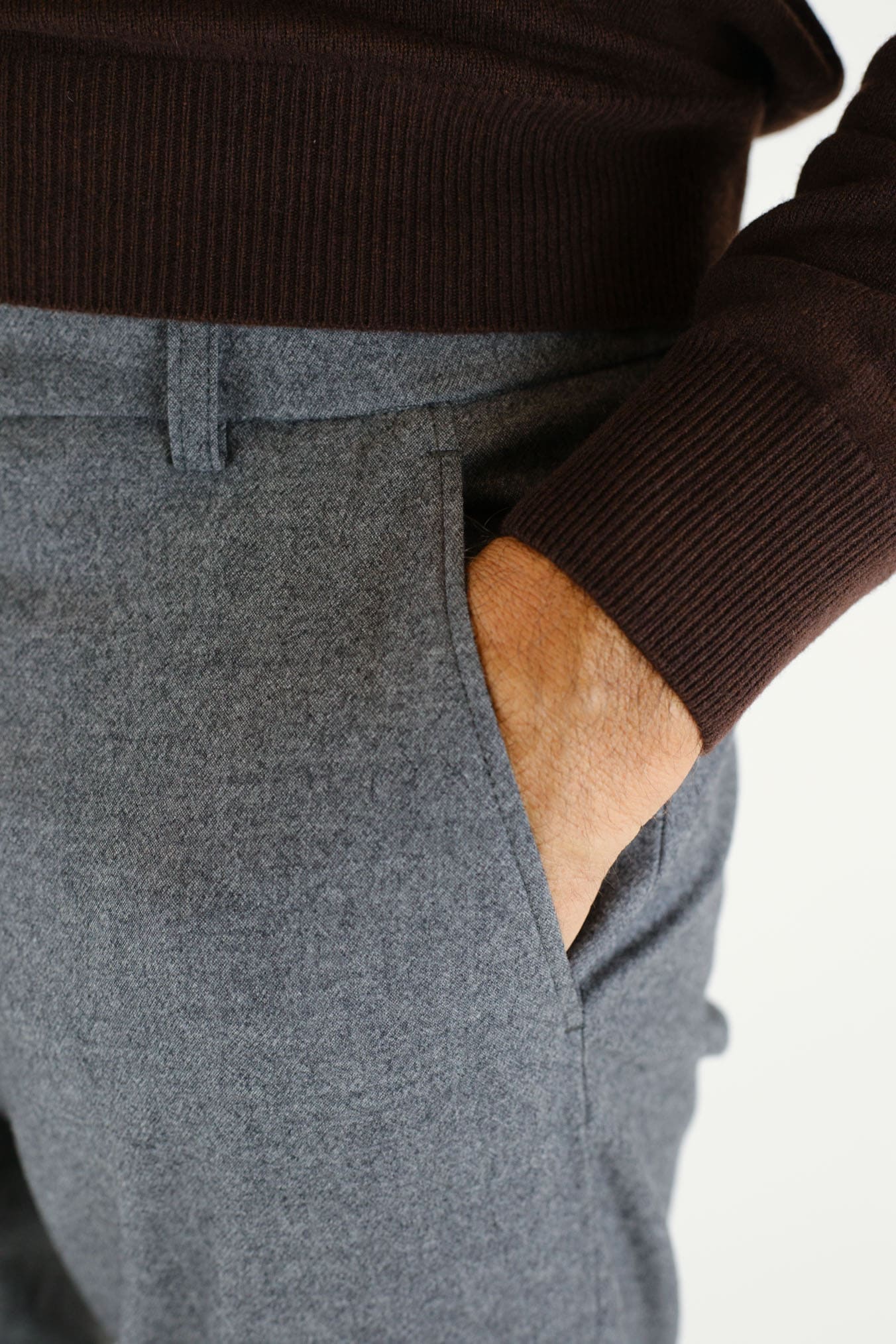 Pantaloni Cashmere con Coulisse Grigio - Guarino Store