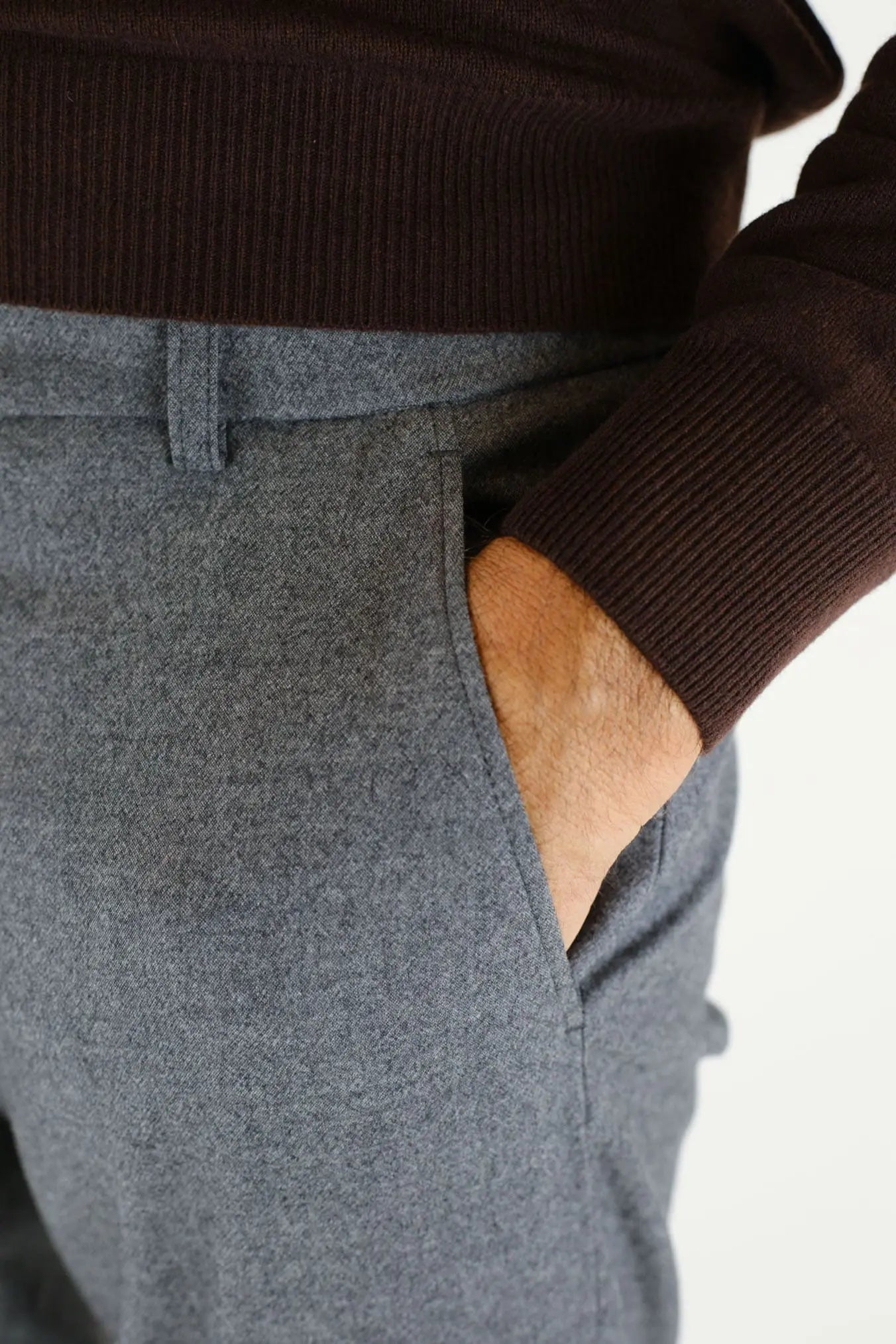 Pantaloni Cashmere con Coulisse Grigio - Guarino Store