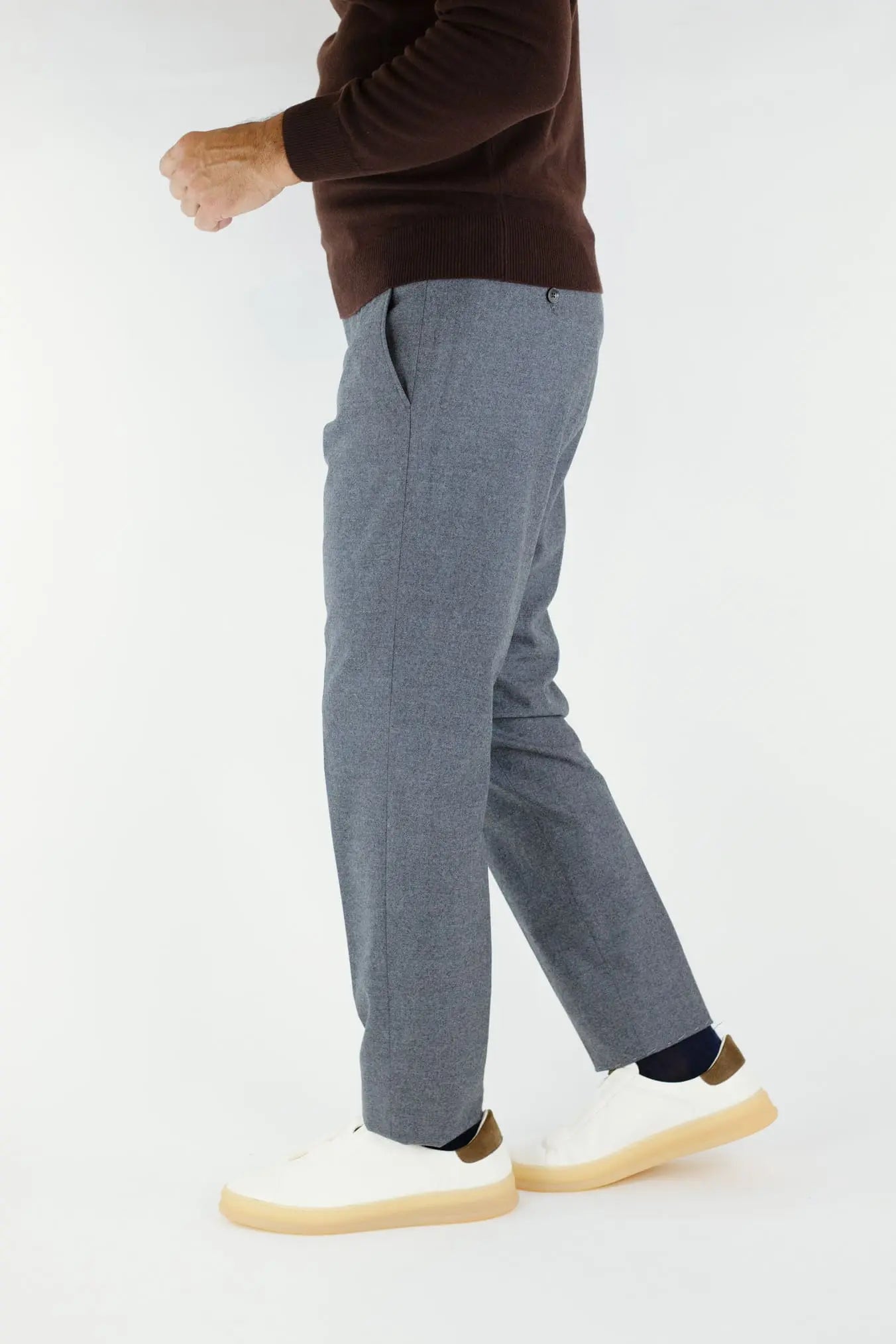 Pantaloni Cashmere con Coulisse Grigio - Guarino Store