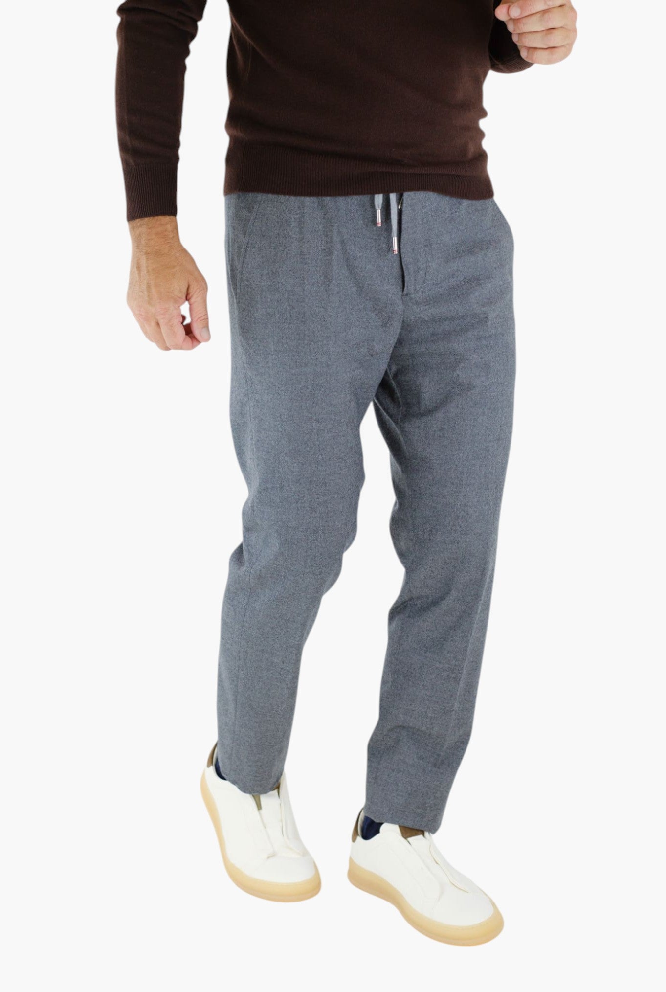 Pantaloni Cashmere con Coulisse Grigio - Guarino Store