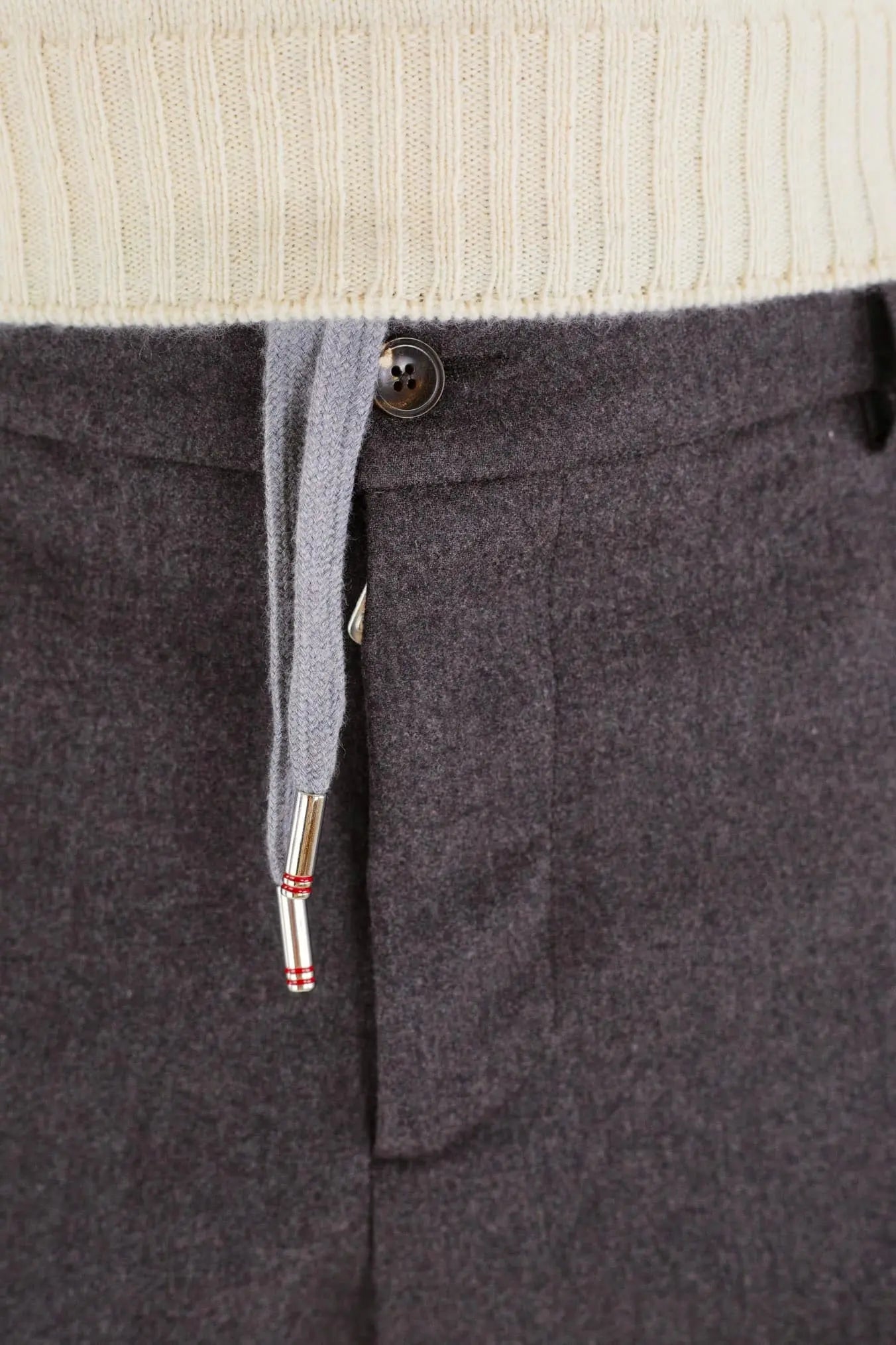 Pantaloni Cashmere con Coulisse Marrone - Guarino Store