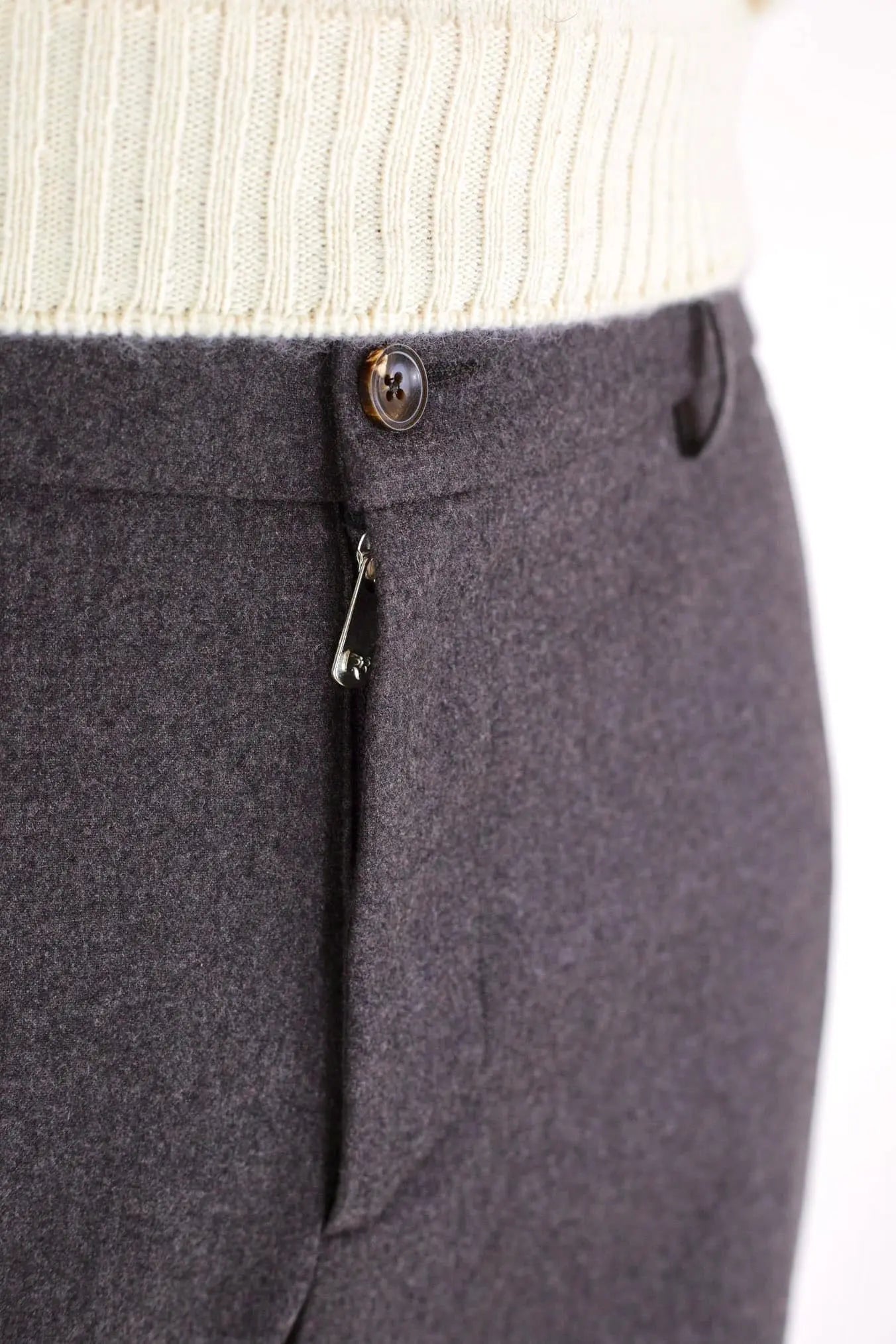 Pantaloni Cashmere con Coulisse Marrone - Guarino Store