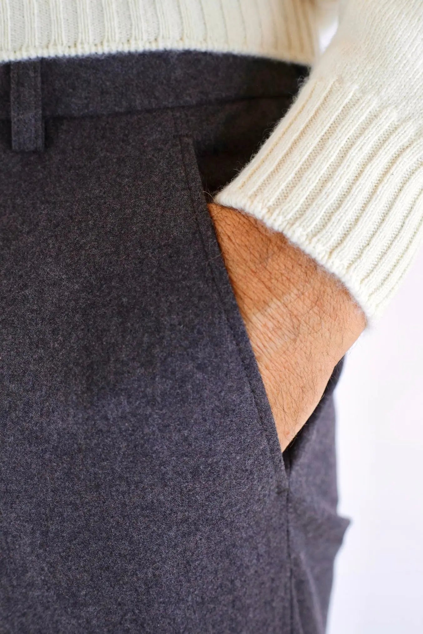 Pantaloni Cashmere con Coulisse Marrone - Guarino Store