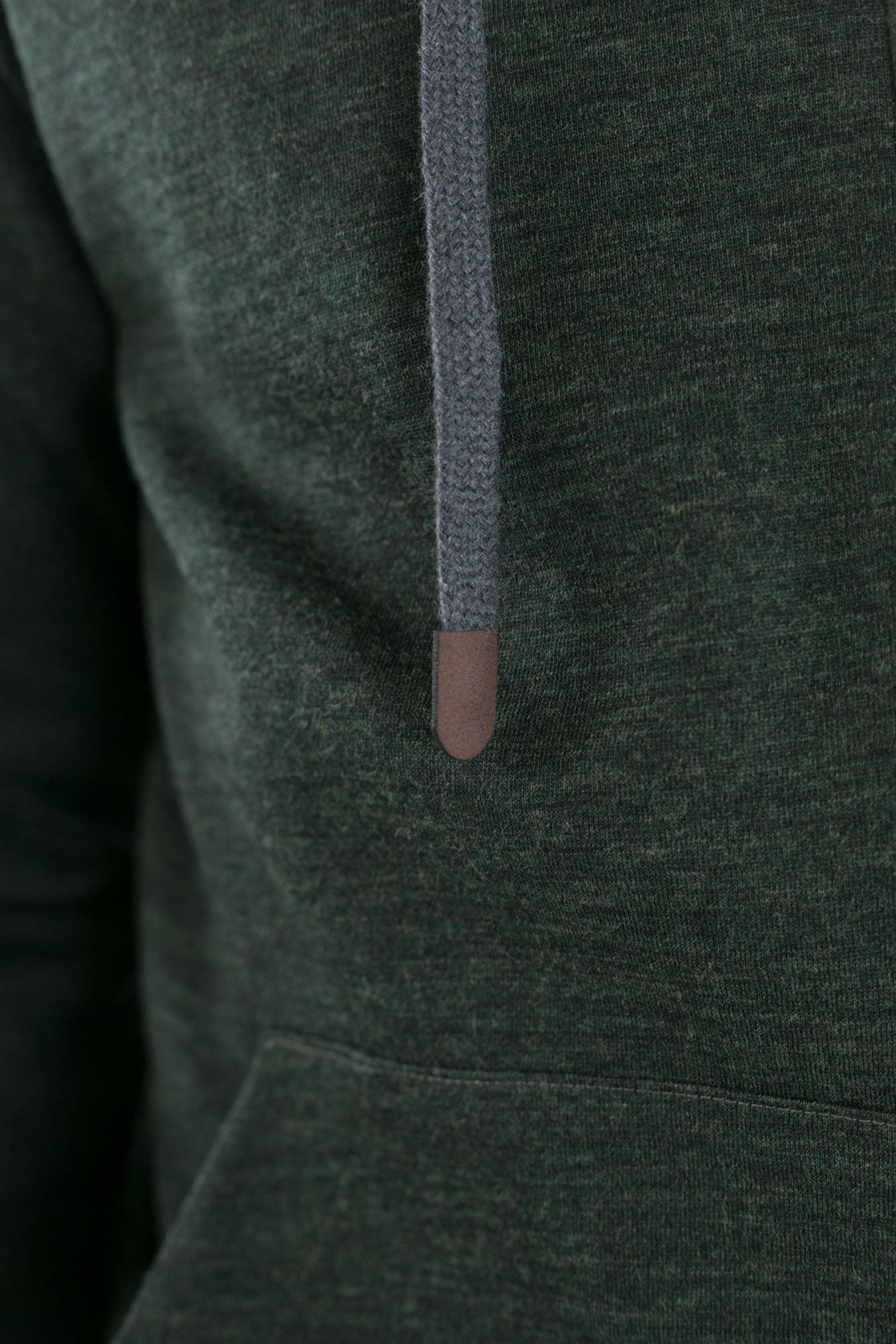 Felpa Cappuccio Jersey di Lana Verde Mélange - Guarino Store