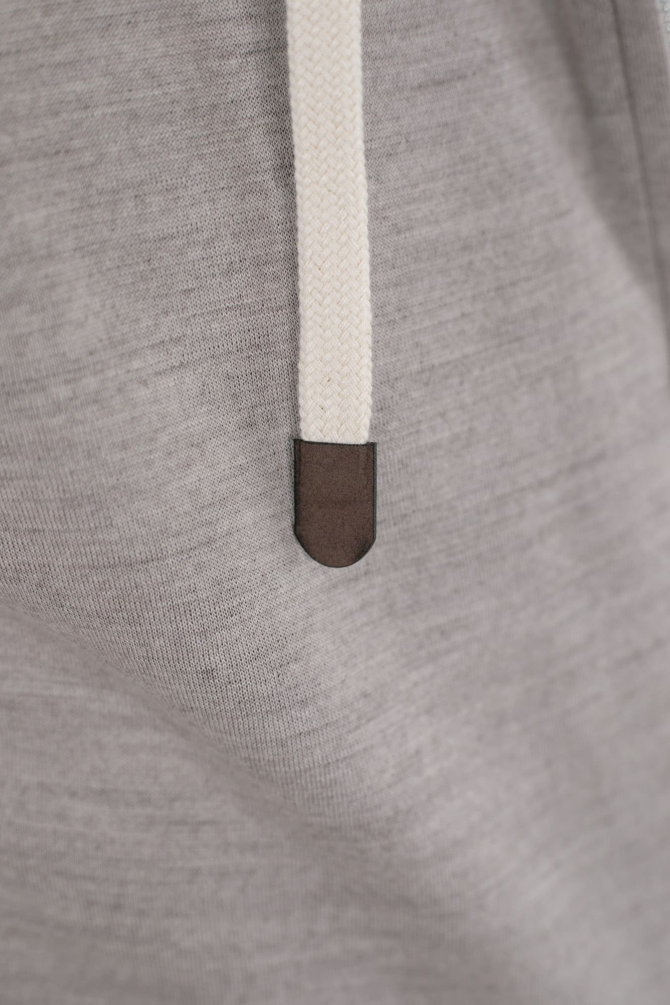 Felpa Cappuccio Jersey di Lana Beige Mélange - Guarino Store