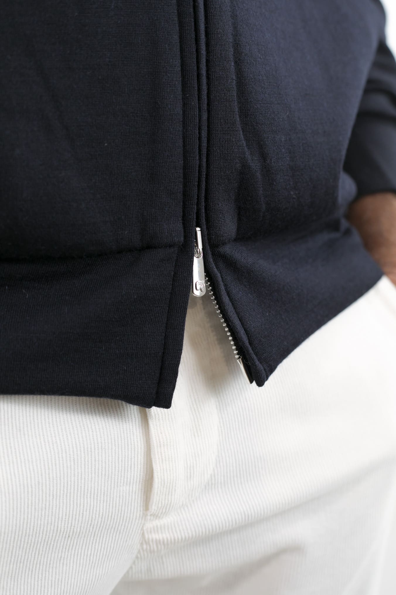 Felpa Cappuccio Jersey di Lana Blu - Guarino Store