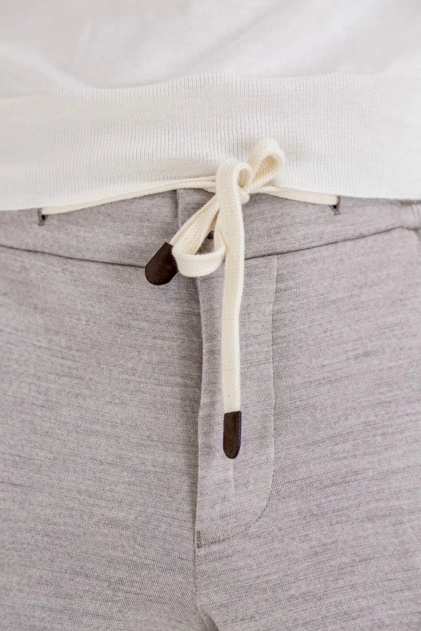 Pantaloni con Coulisse Cargo Beige Chiaro Mélange - Guarino Store