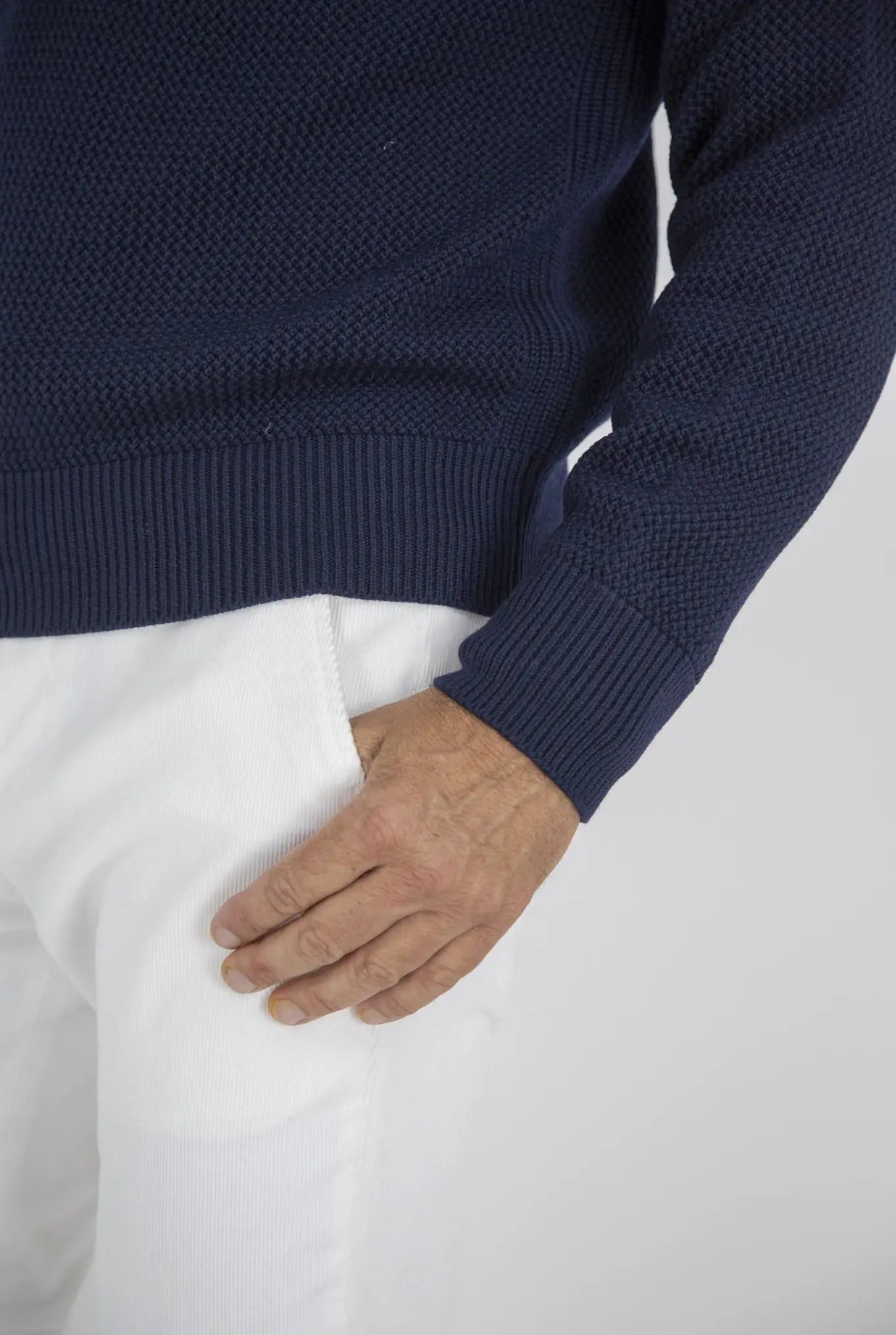 Polo in Maglia Maniche Lunghe Blu Navy - Guarino Store