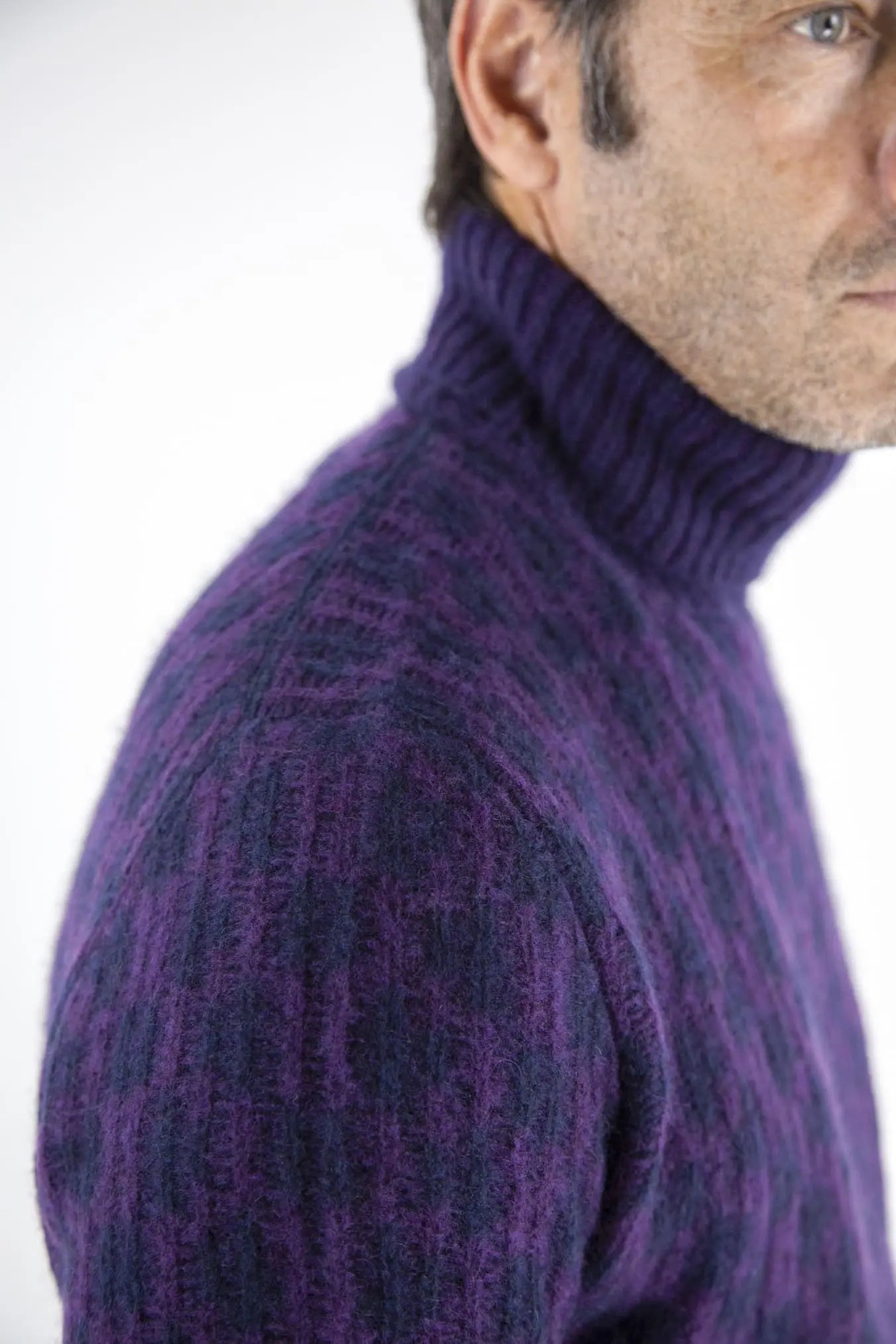 Dolcevita Cashmere e Seta Viola e Blu - Guarino Store