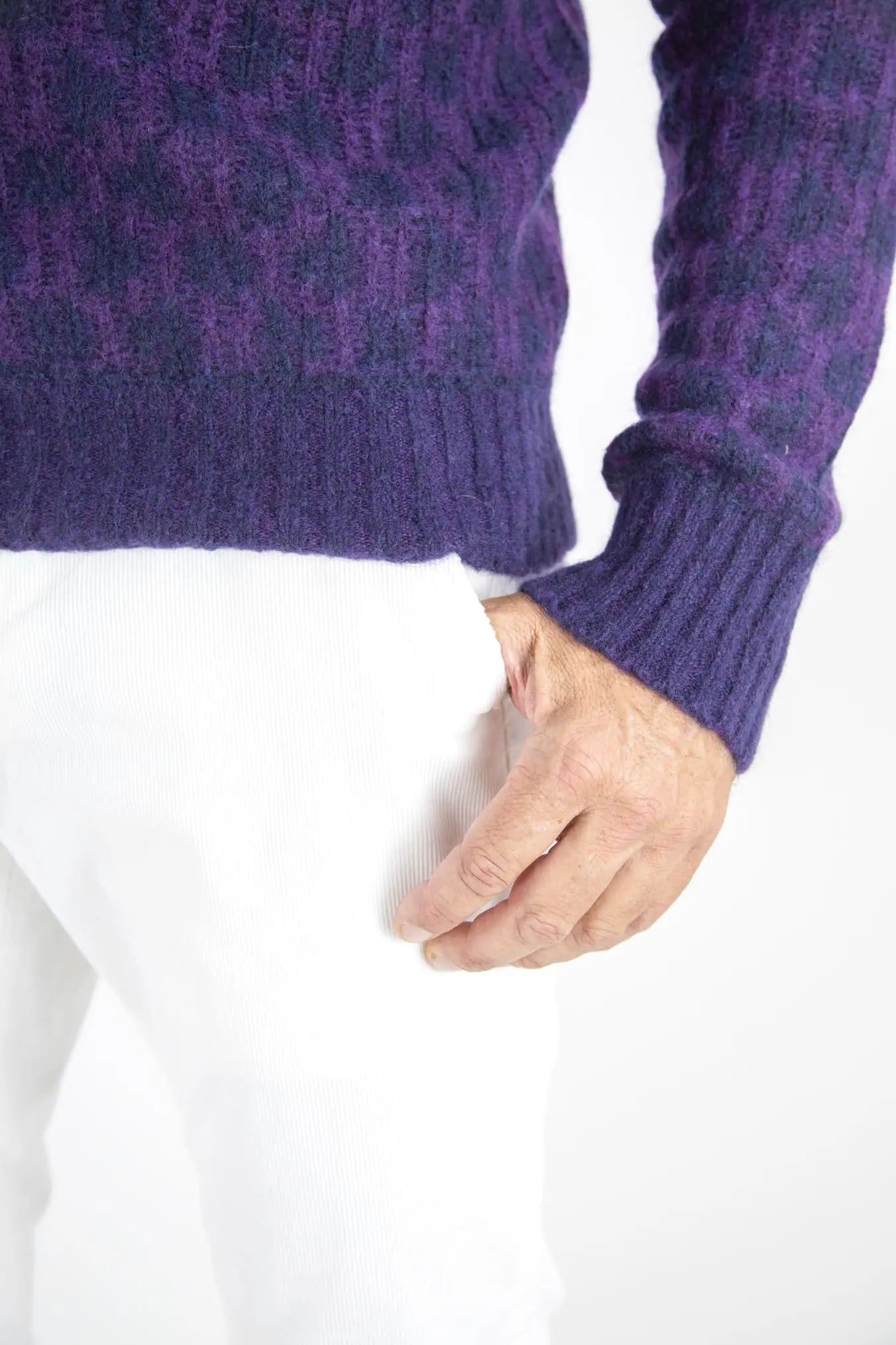 Dolcevita Cashmere e Seta Viola e Blu - Guarino Store