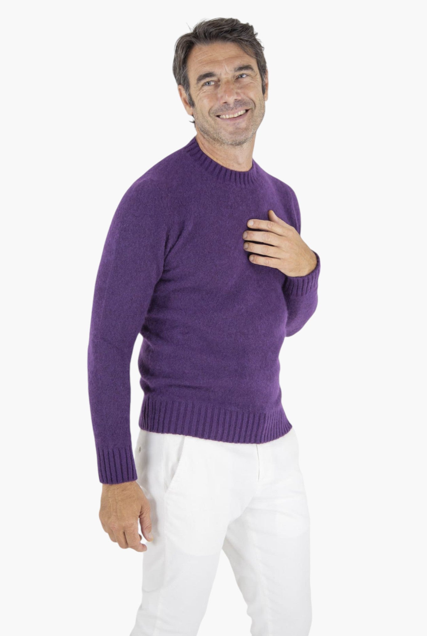 Girocollo Cashmere e Seta Viola - Guarino Store