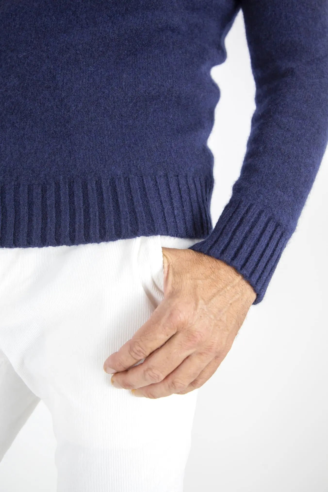 Girocollo Cashmere e Seta Blu Navy - Guarino Store
