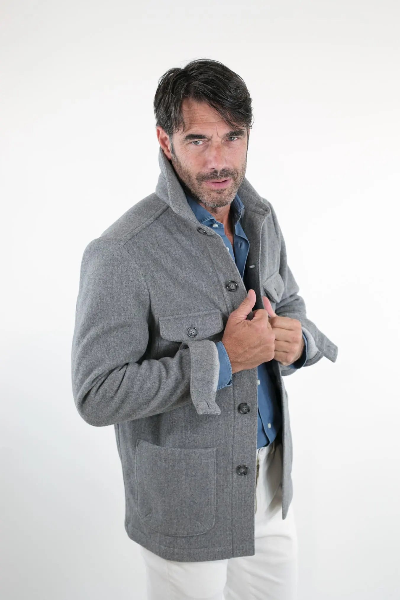 Overshirt Grigio Chiaro - Guarino Store