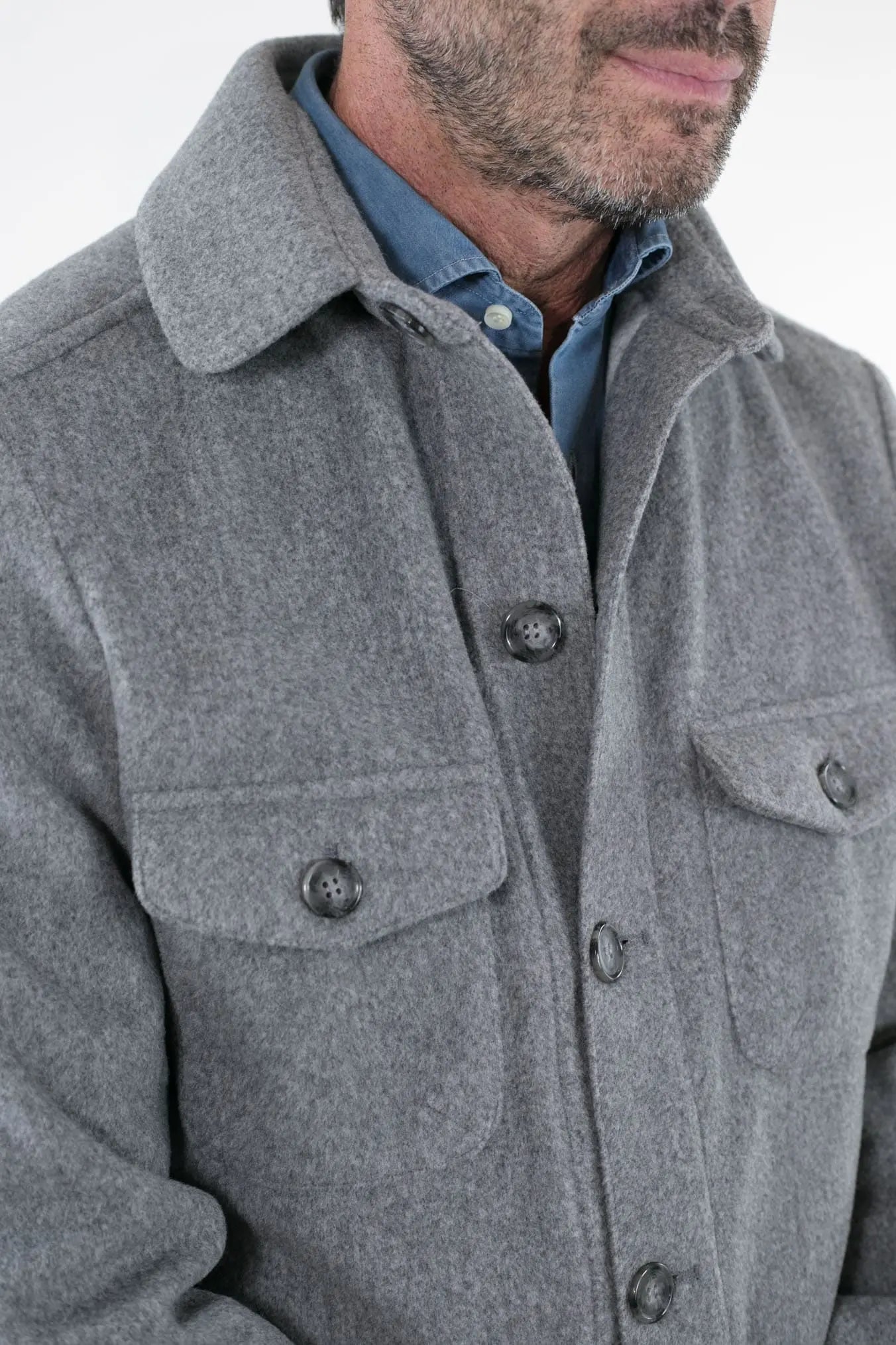 Overshirt Grigio Chiaro - Guarino Store