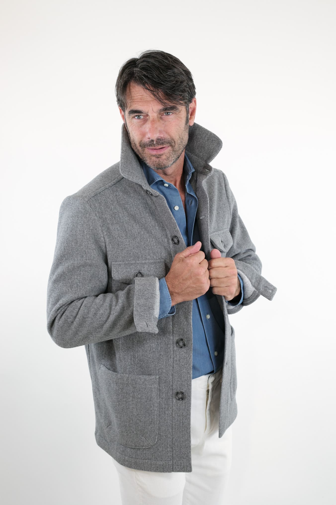 Overshirt Grigio Chiaro - Guarino Store
