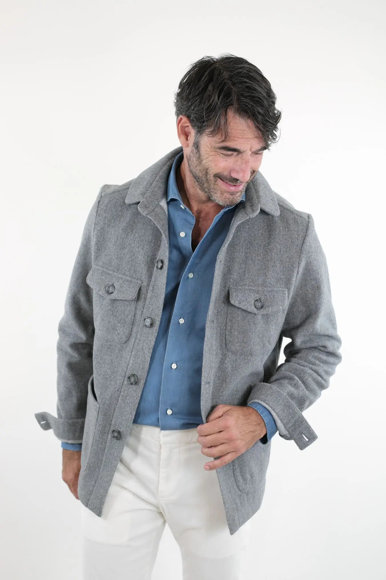 Overshirt Grigio Chiaro - Guarino Store