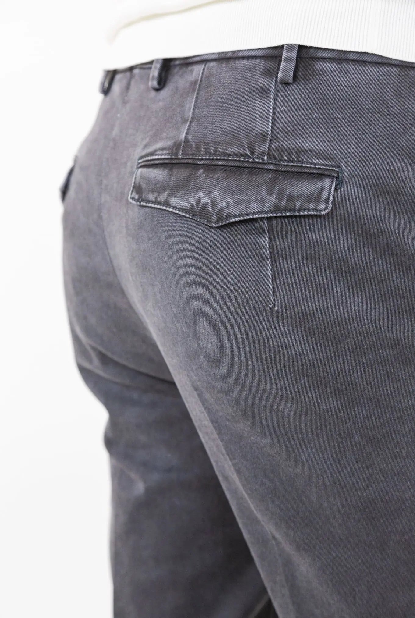 Pantaloni Chino Delavé Cotone Grigio Scuro - Guarino Store