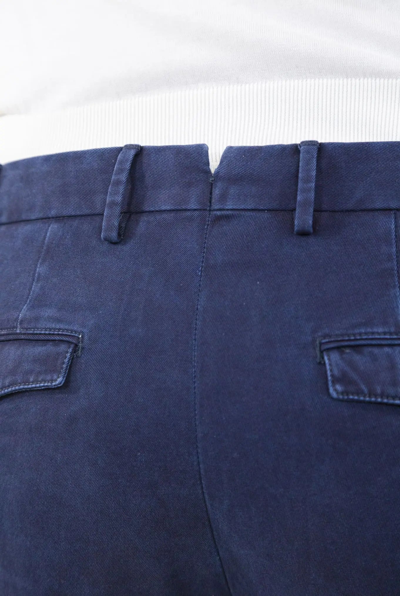 Pantaloni Chino Delavé Cotone Blu Navy - Guarino Store