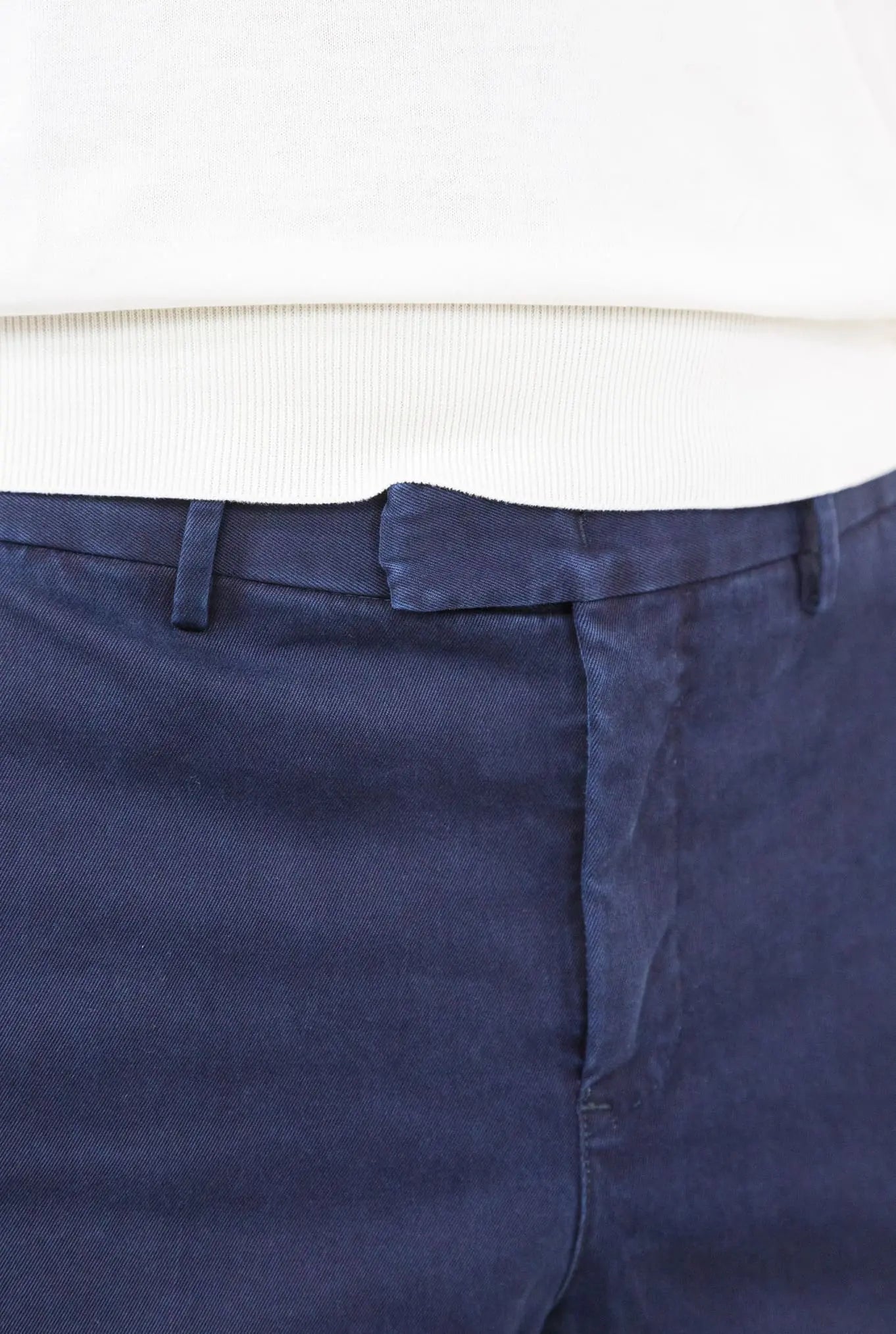 Pantaloni Chino Delavé Cotone Blu Navy - Guarino Store