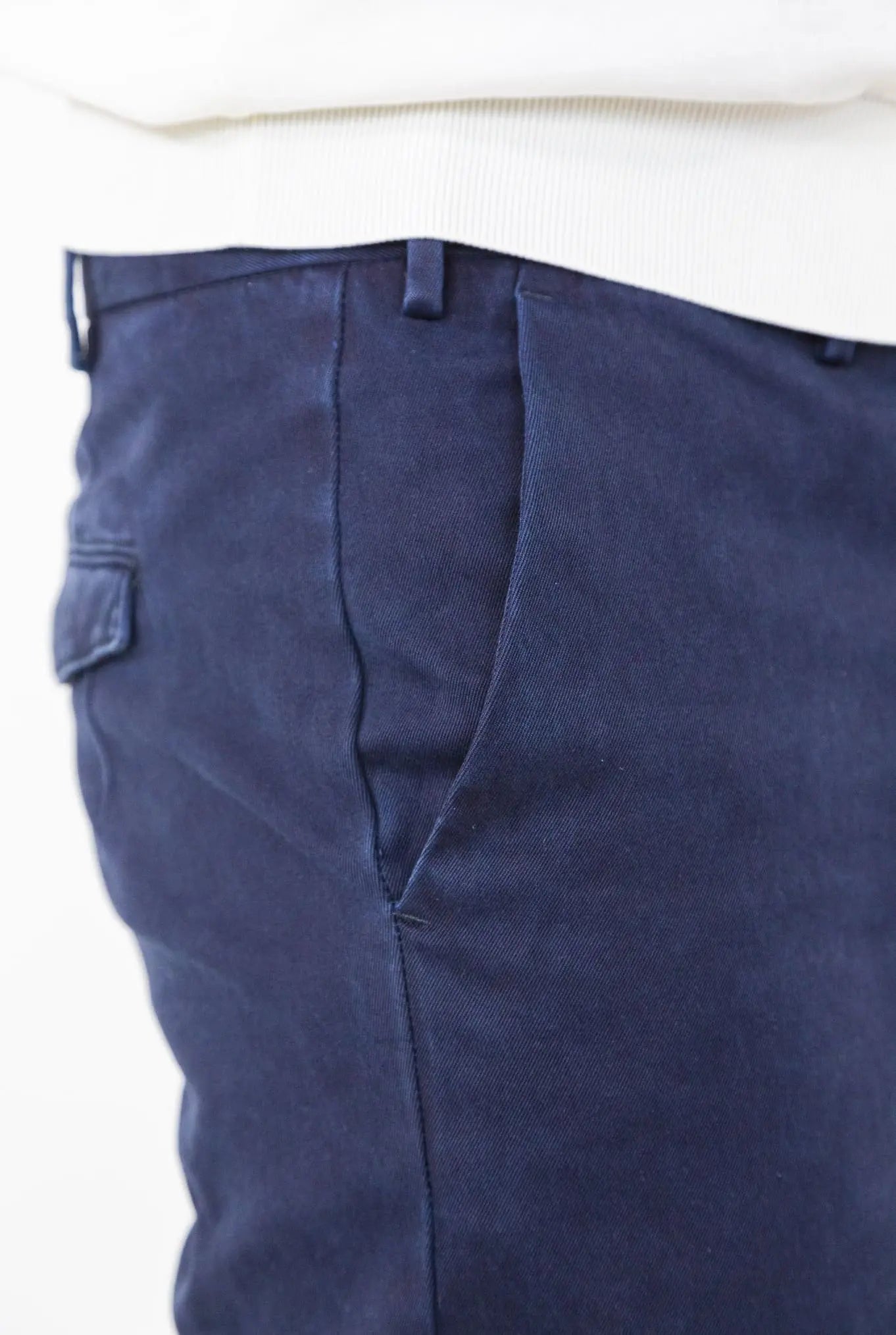 Pantaloni Chino Delavé Cotone Blu Navy - Guarino Store