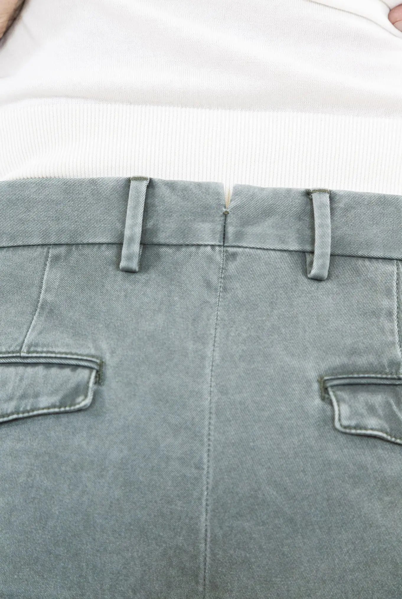 Pantaloni Chino Delavé Cotone Verde - Guarino Store