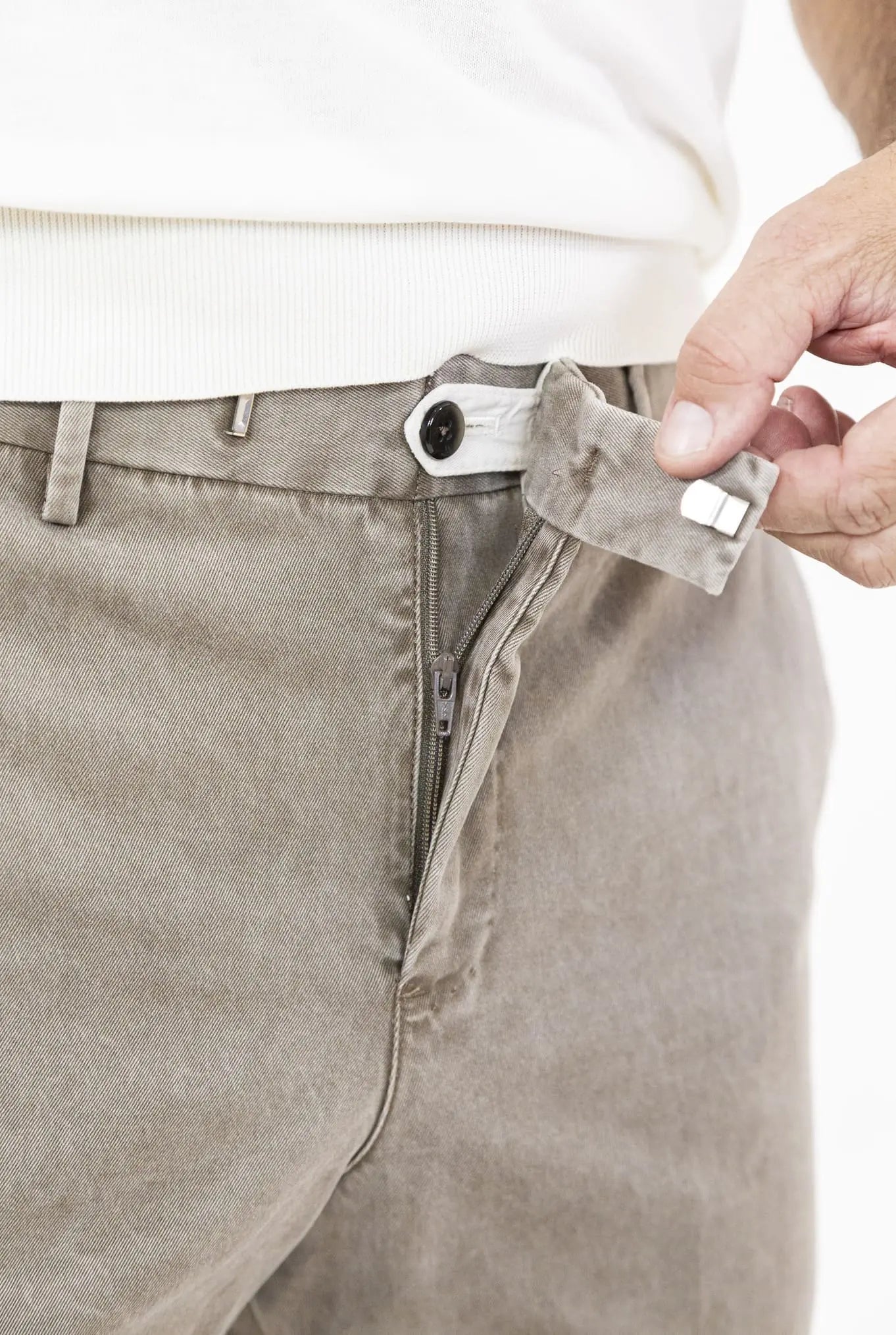Pantaloni Chino Delavé Cotone Beige - Guarino Store