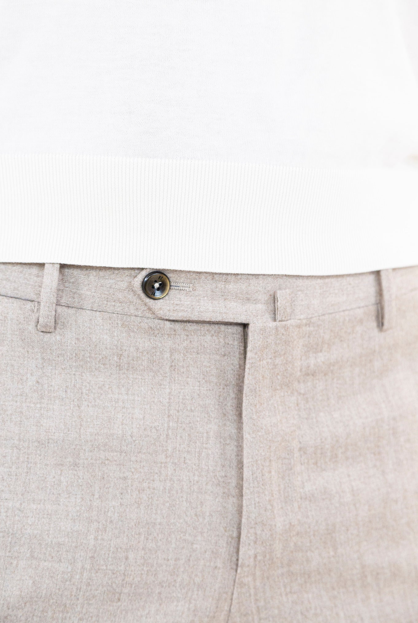 Pantaloni Lana e Seta Beige Chiaro - Guarino Store